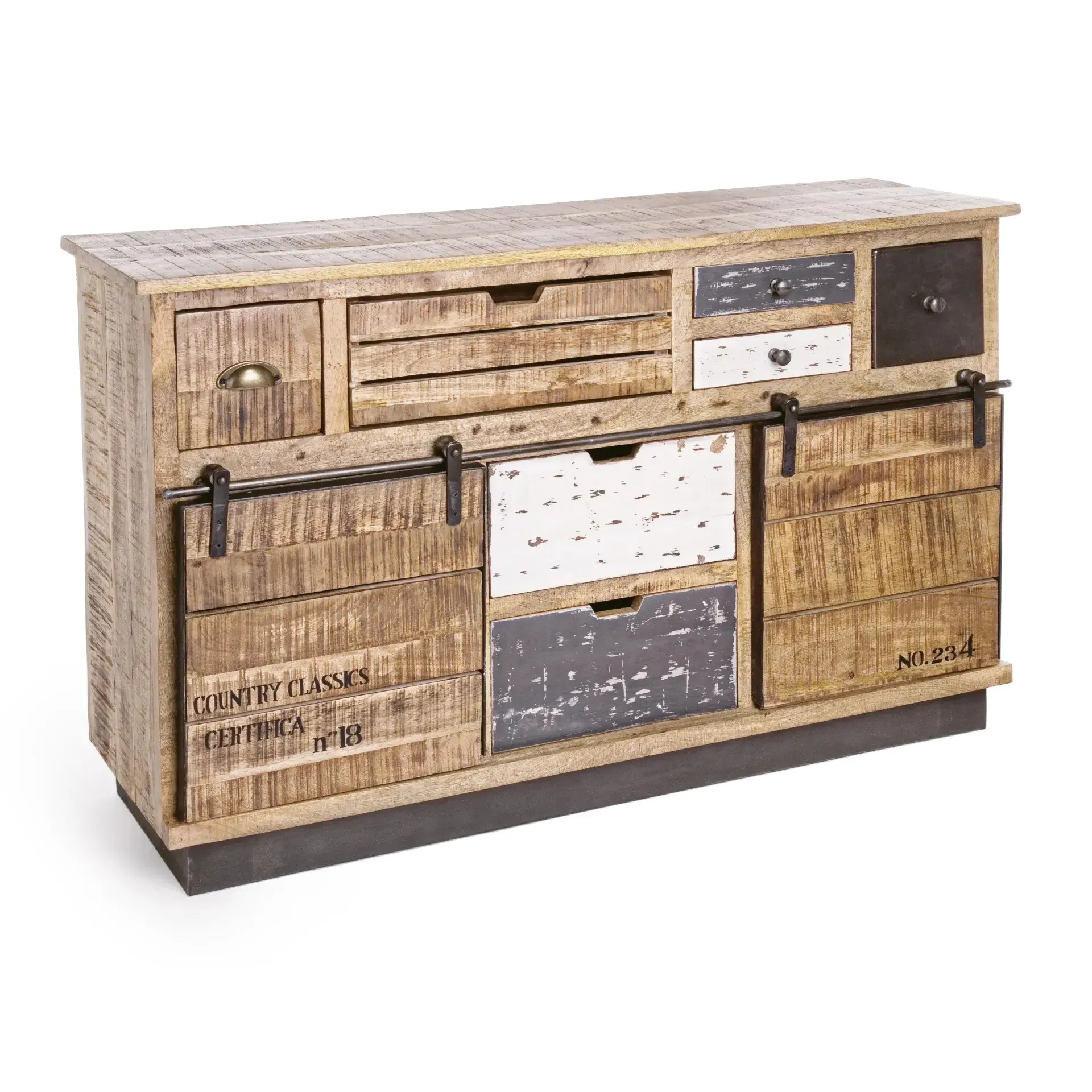 Kredens TUDOR Bizzotto naturalny drewniany 125x37x80