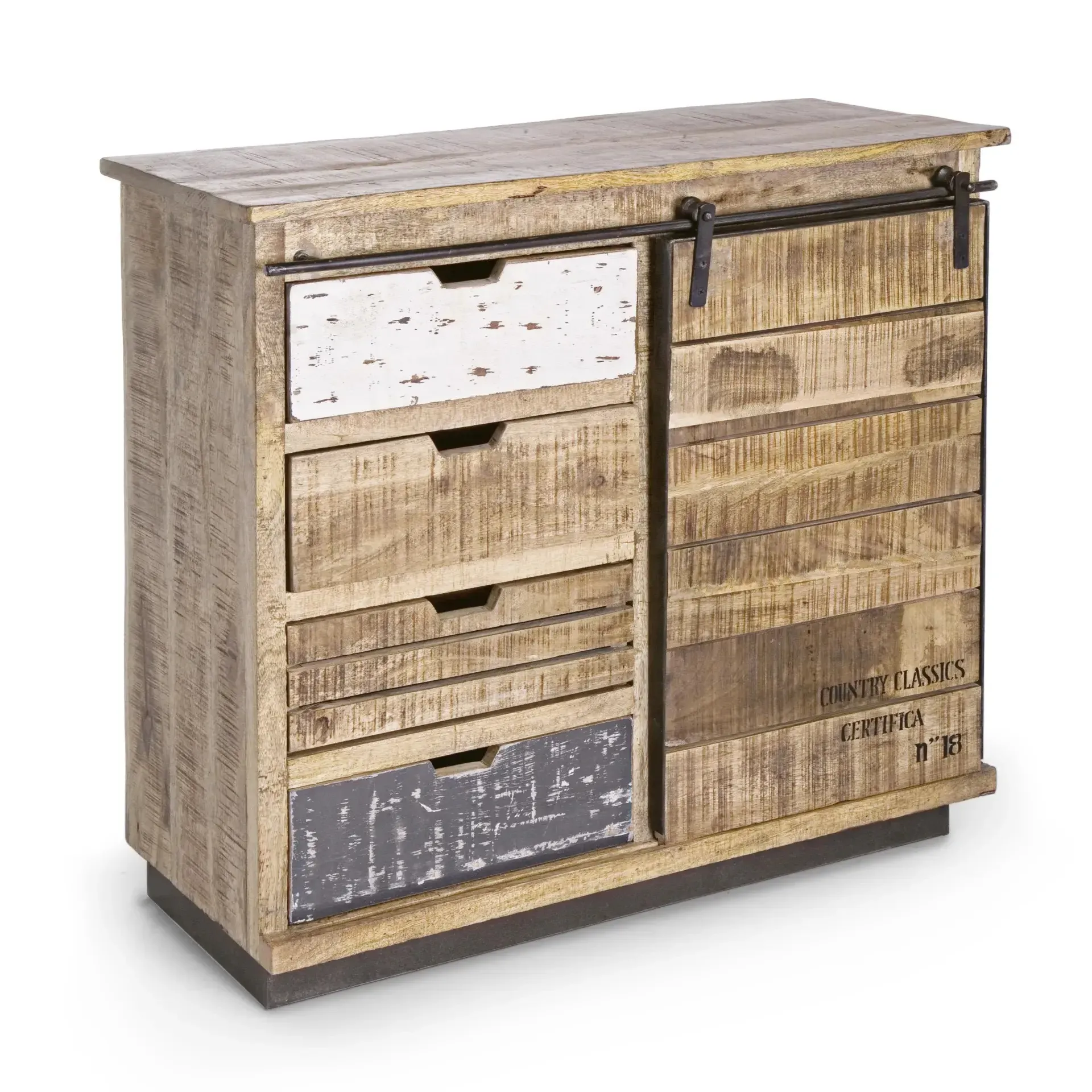 Kredens TUDOR Bizzotto naturalny drewniany 90x35x85