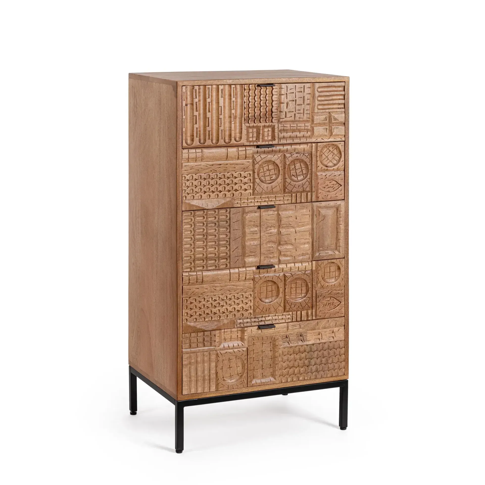 Komoda KINDIA Bizzotto naturalna drewniana 55x42x110