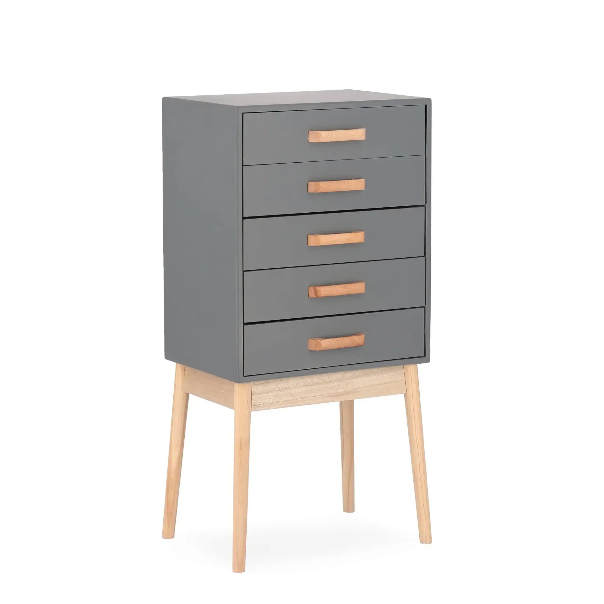 Komoda ORDINARY Bizzotto szara drewniana 43x30x88