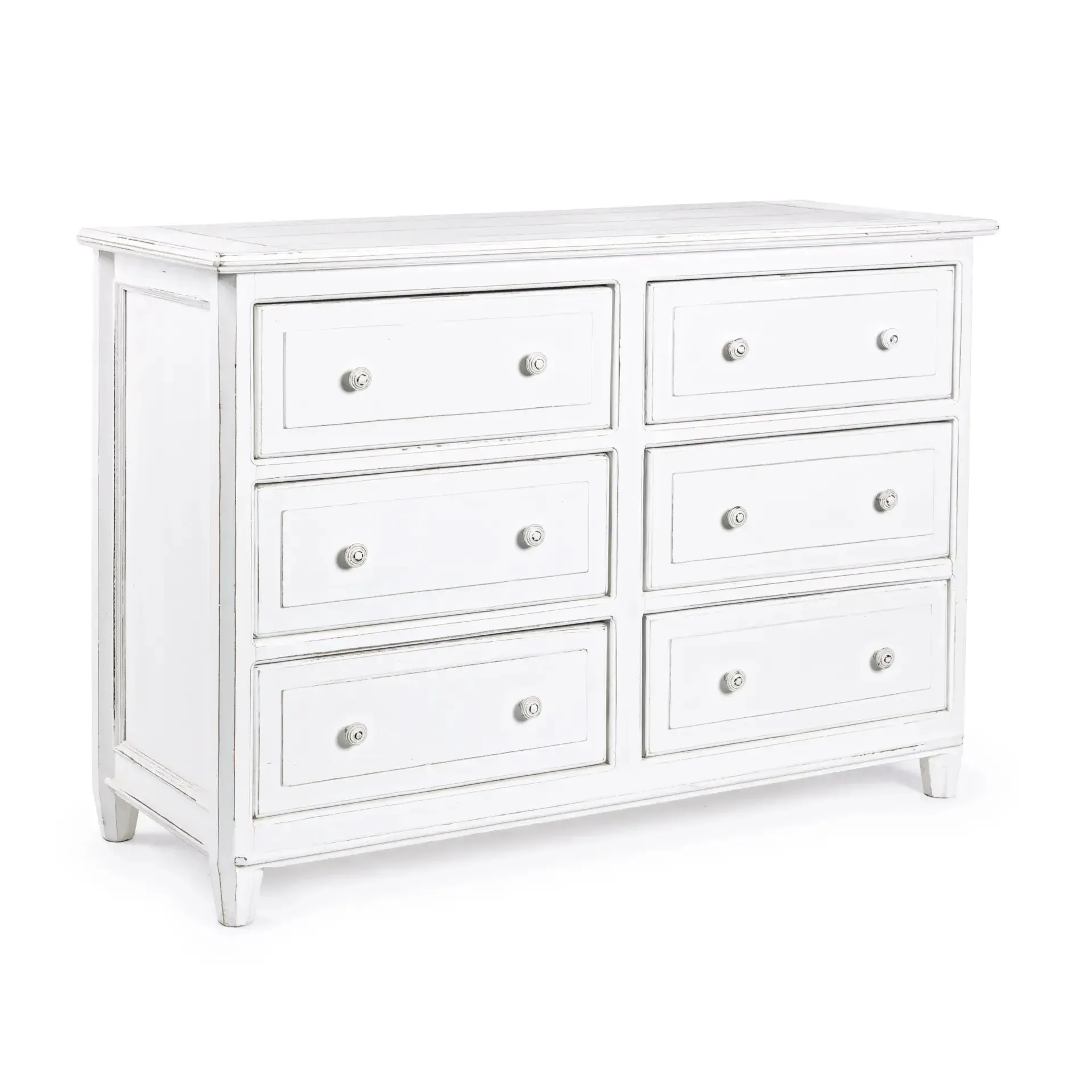 Komoda COLETTE Bizzotto biała drewniana 120x45x85