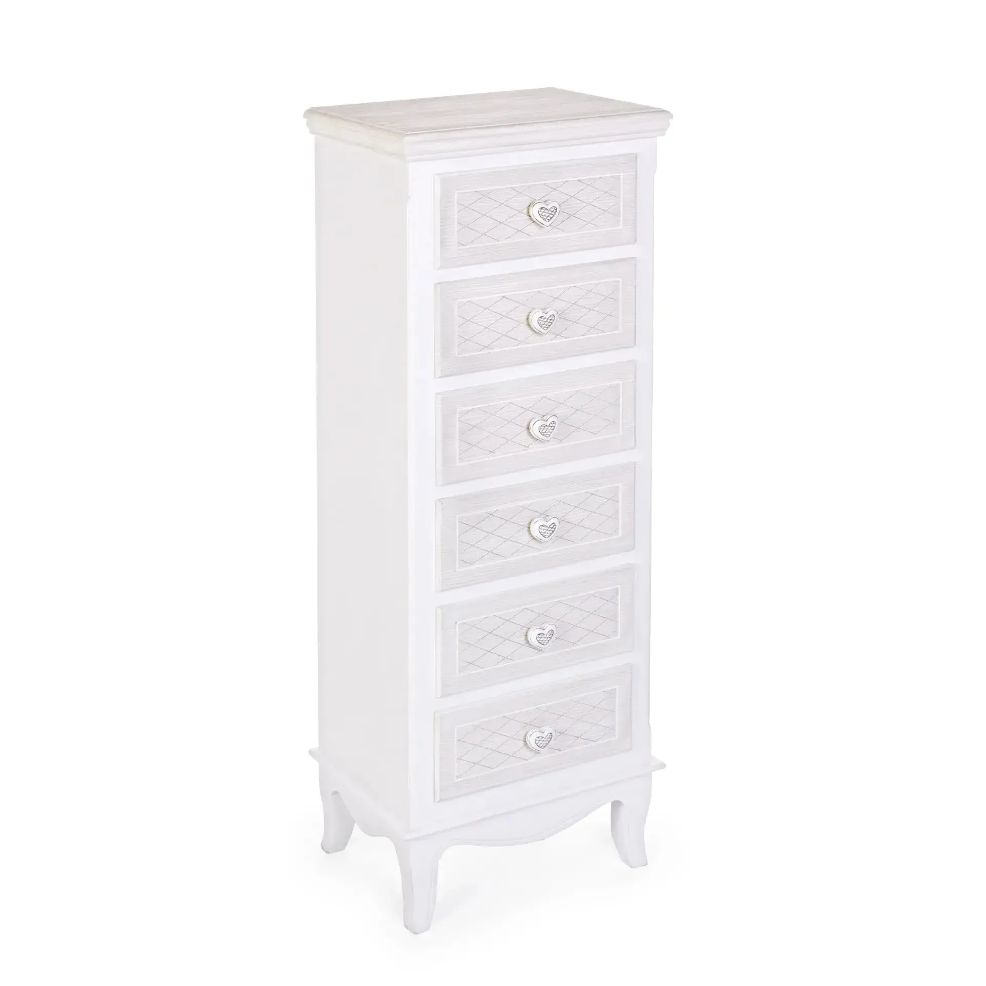 Komoda CHARLENE Bizzotto biała MDF 40x30x114