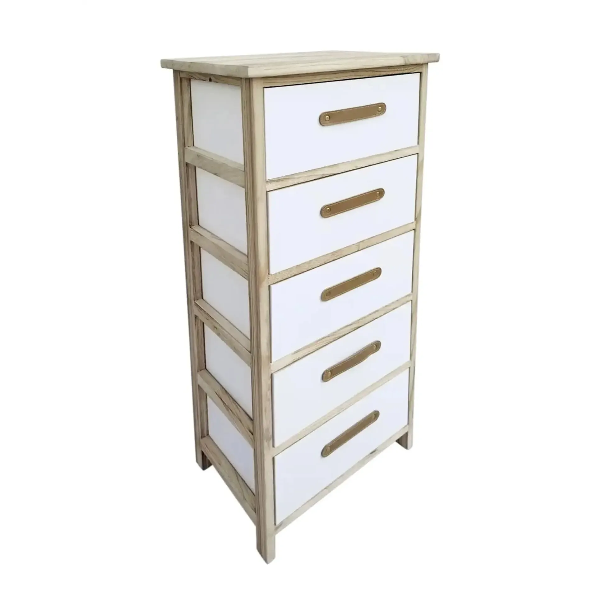 Komoda REKA Bizzotto biała drewniana 40x29x90