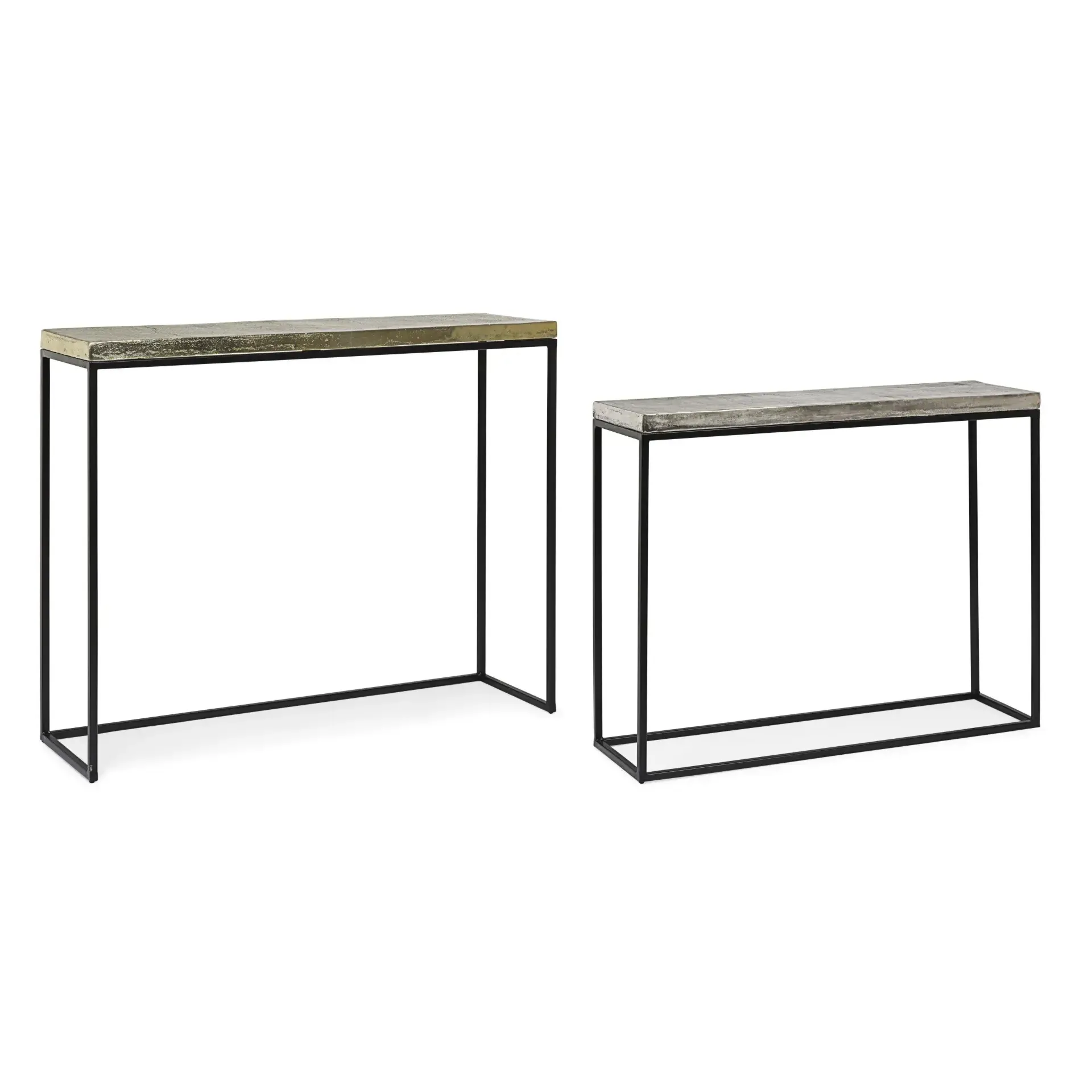 Zestaw konsol AMIRA Bizzotto  aluminium + stal 89x26x75 | 99x29x85