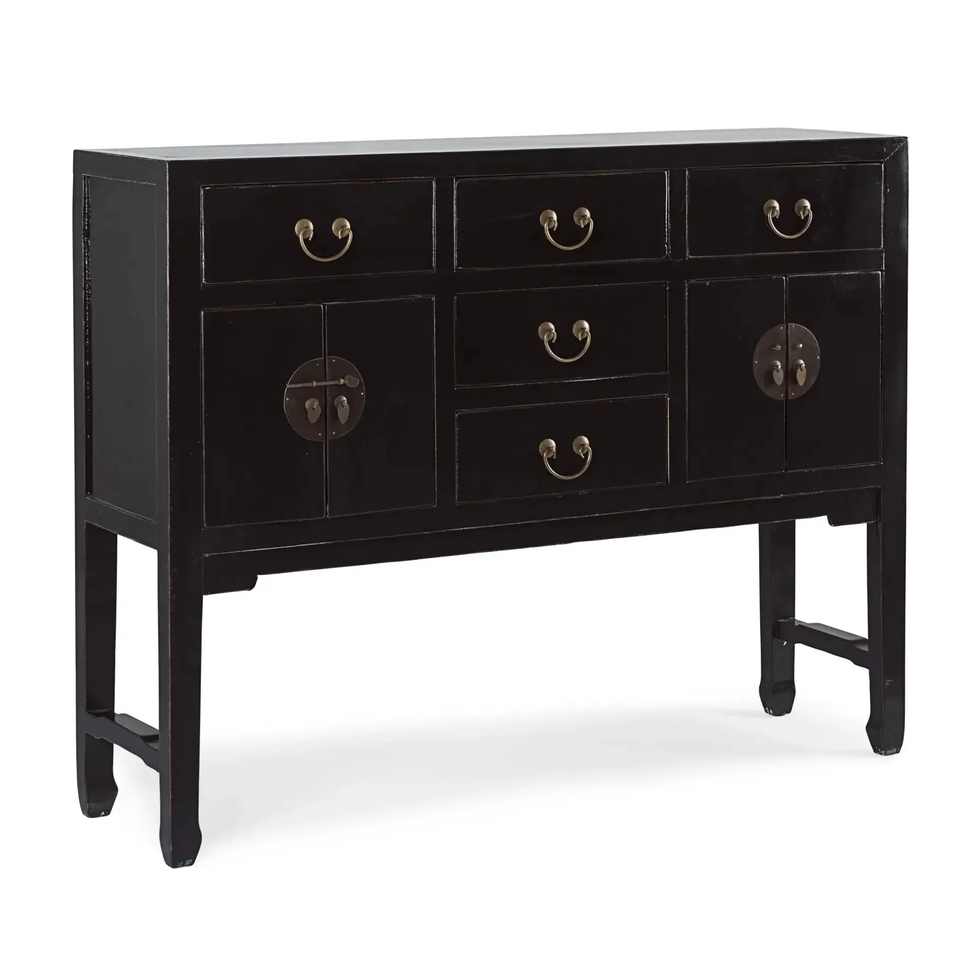 Konsola JINAN Bizzotto czarna drewniana 137x35x107