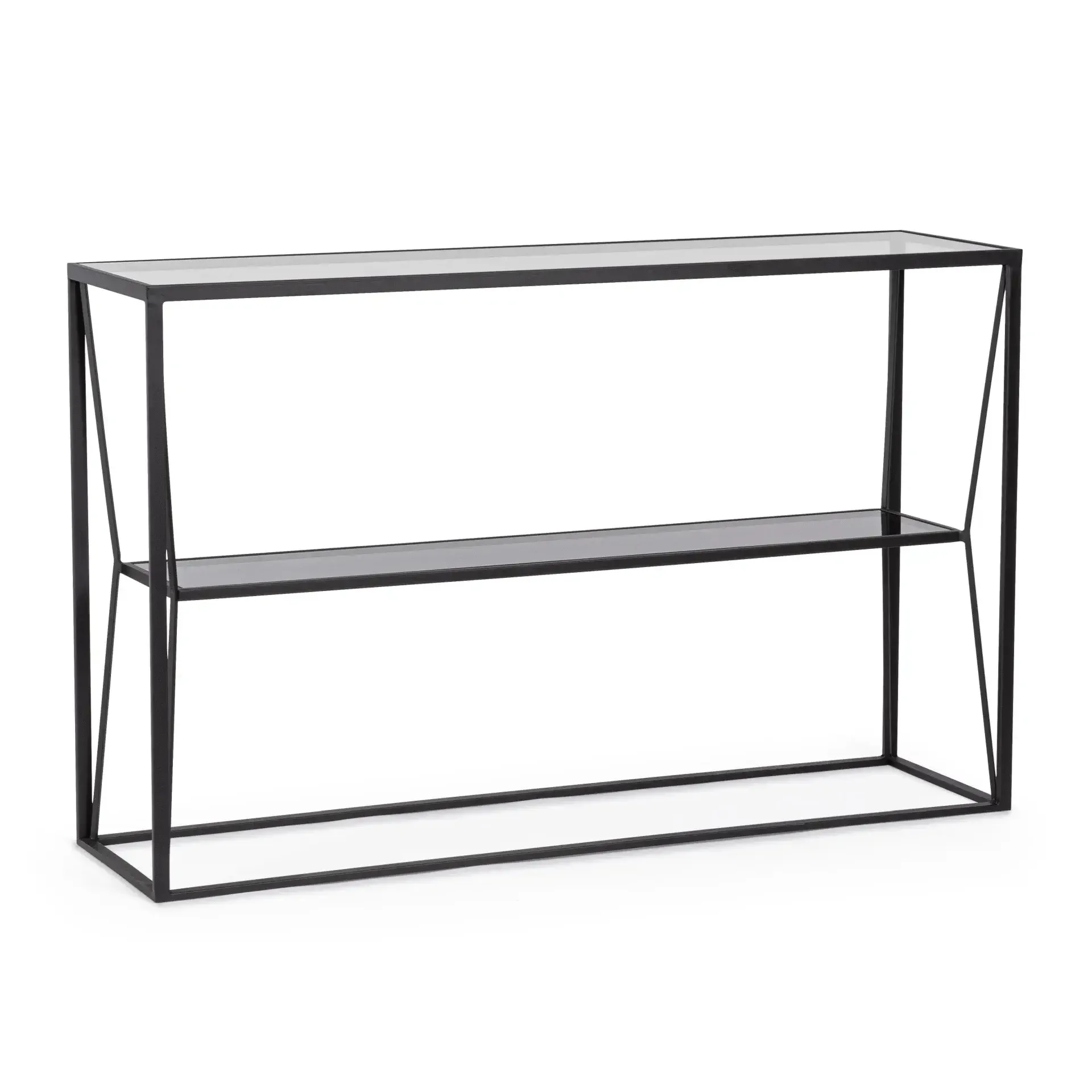 Konsola HYDRA Bizzotto czarna szkło + stal 120x32x75