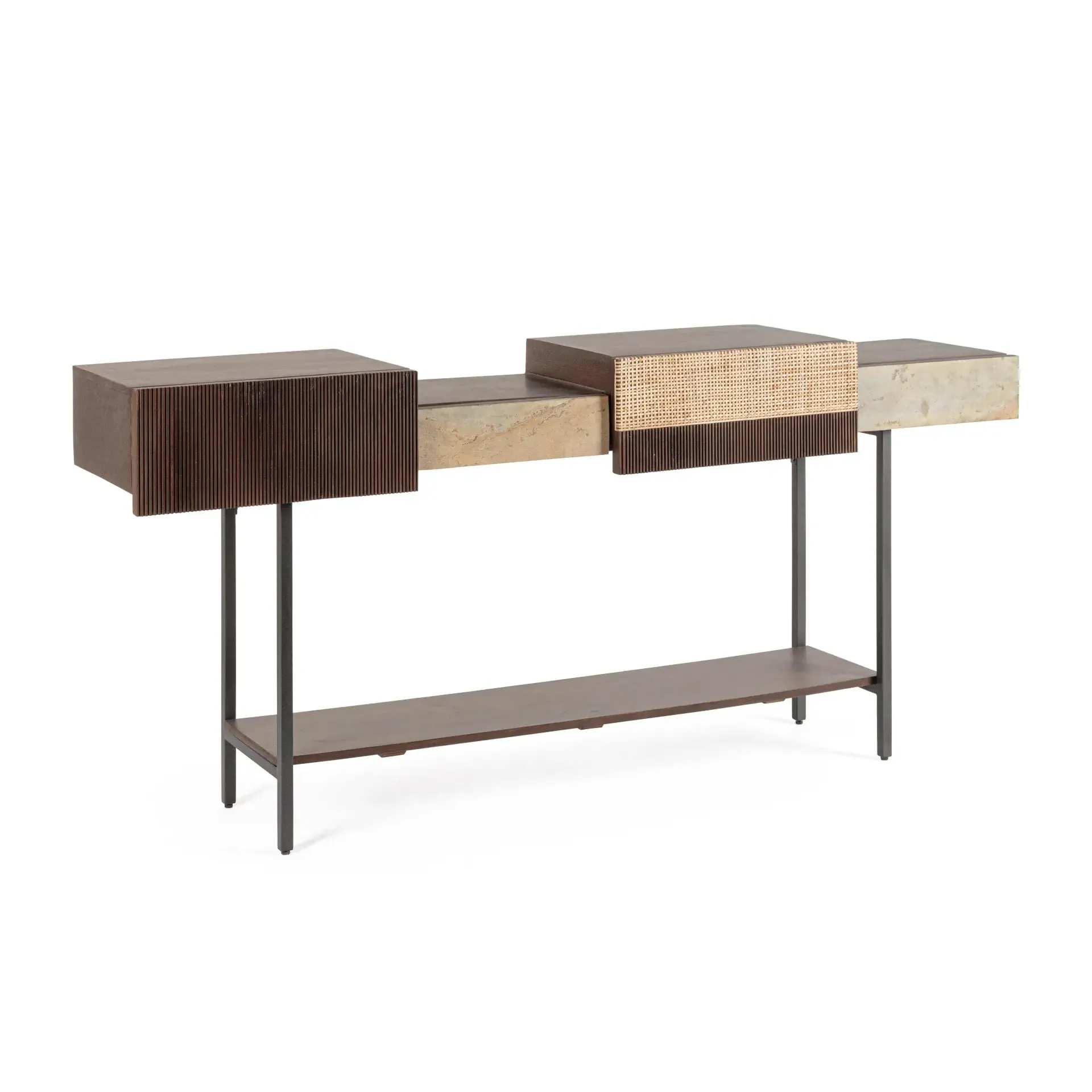 Konsola KIBIK Bizzotto naturalna drewno + MDF 165x35x78