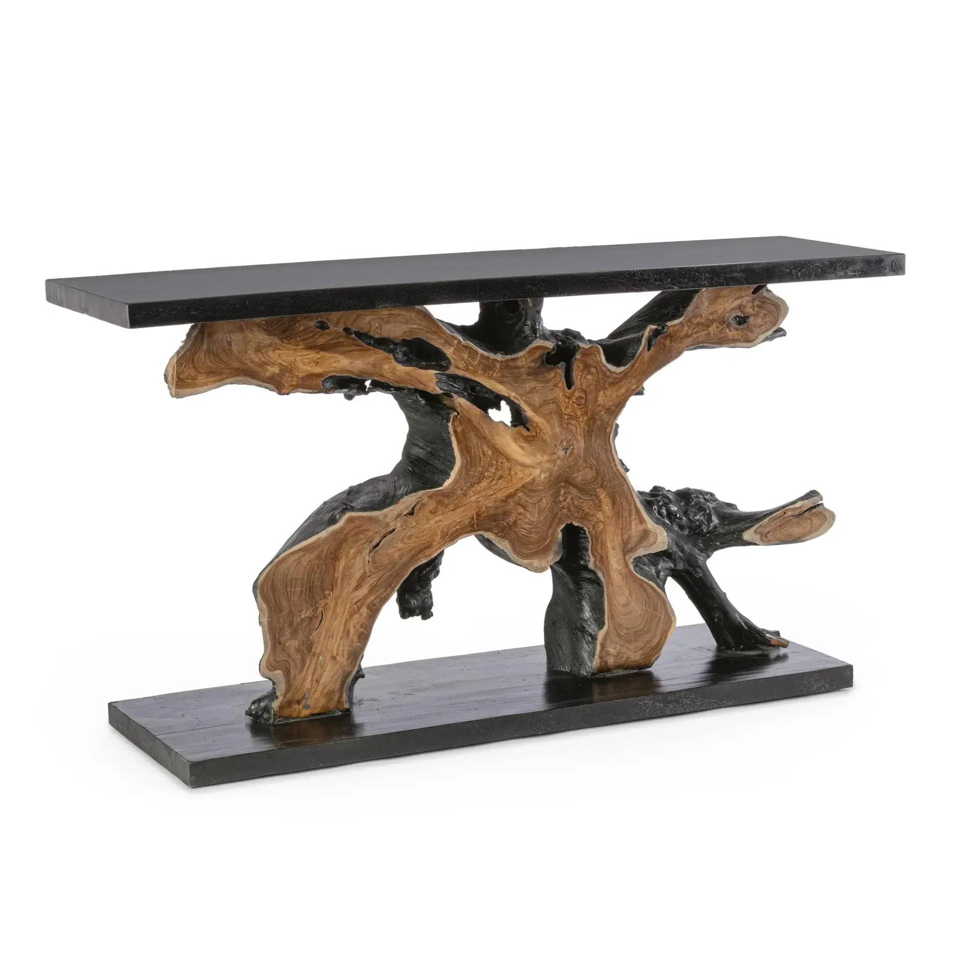 Konsola MARWOOD Bizzotto czarna drewniana 150x40x80