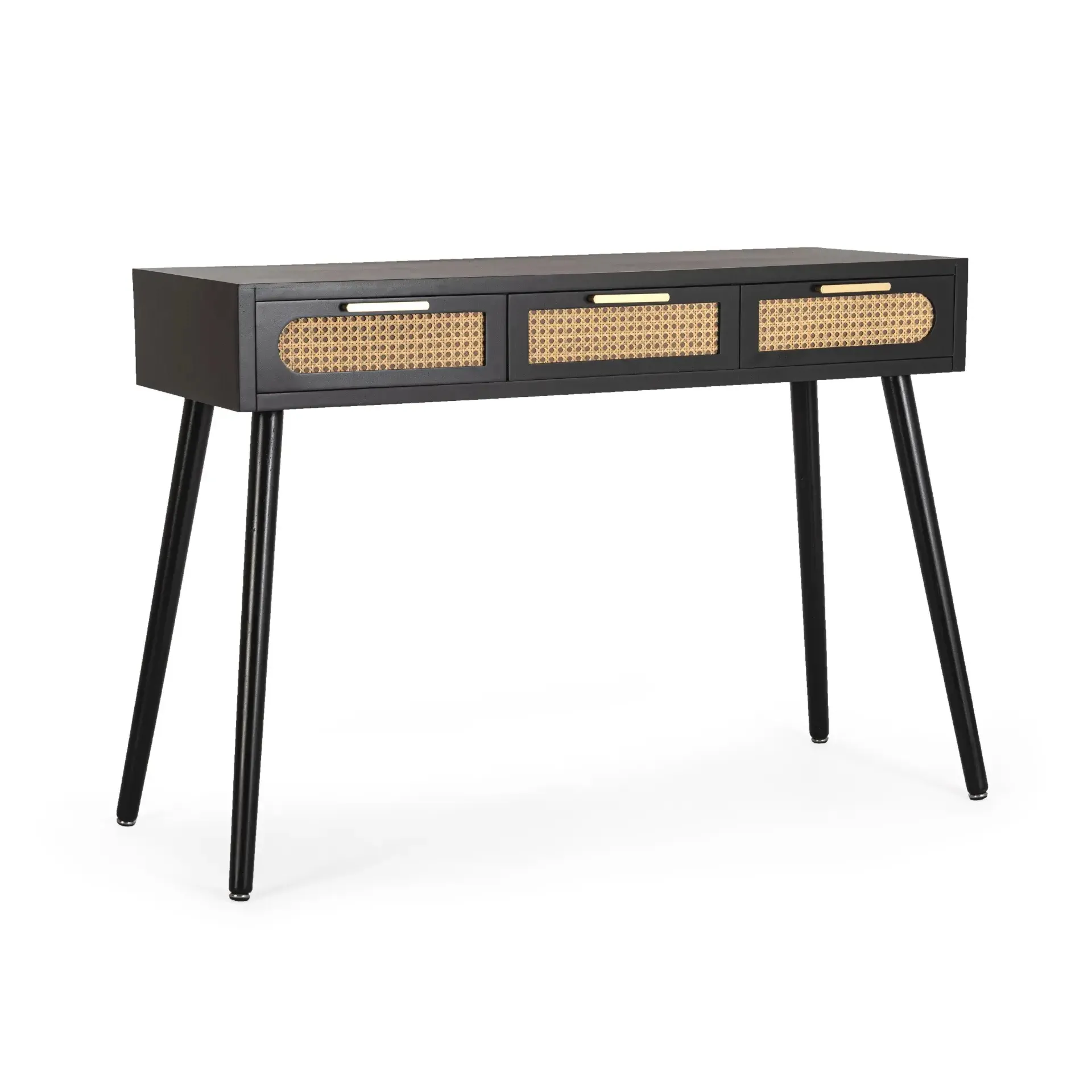 Konsola JOSINE Bizzotto czarna drewno + MDF 110x40x78