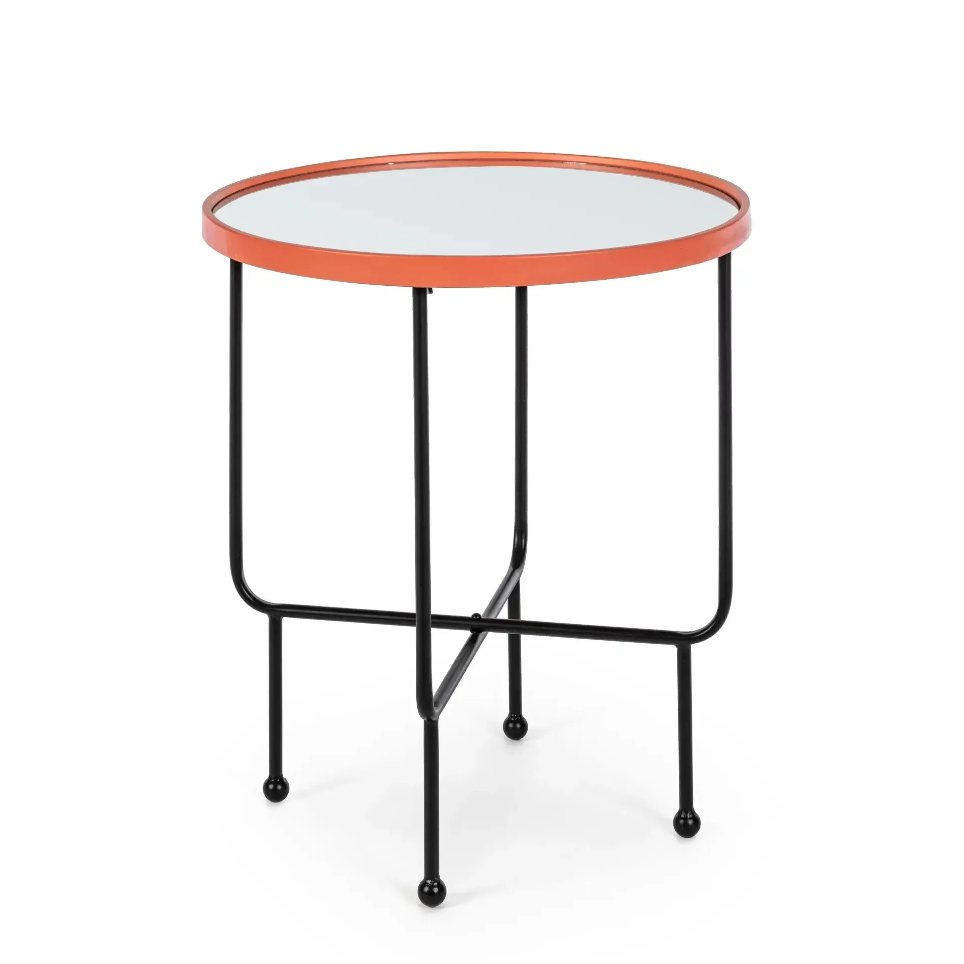 Stolik kawowy PAINTER Bizzotto czerwony szkło + stal 50x50x58.5