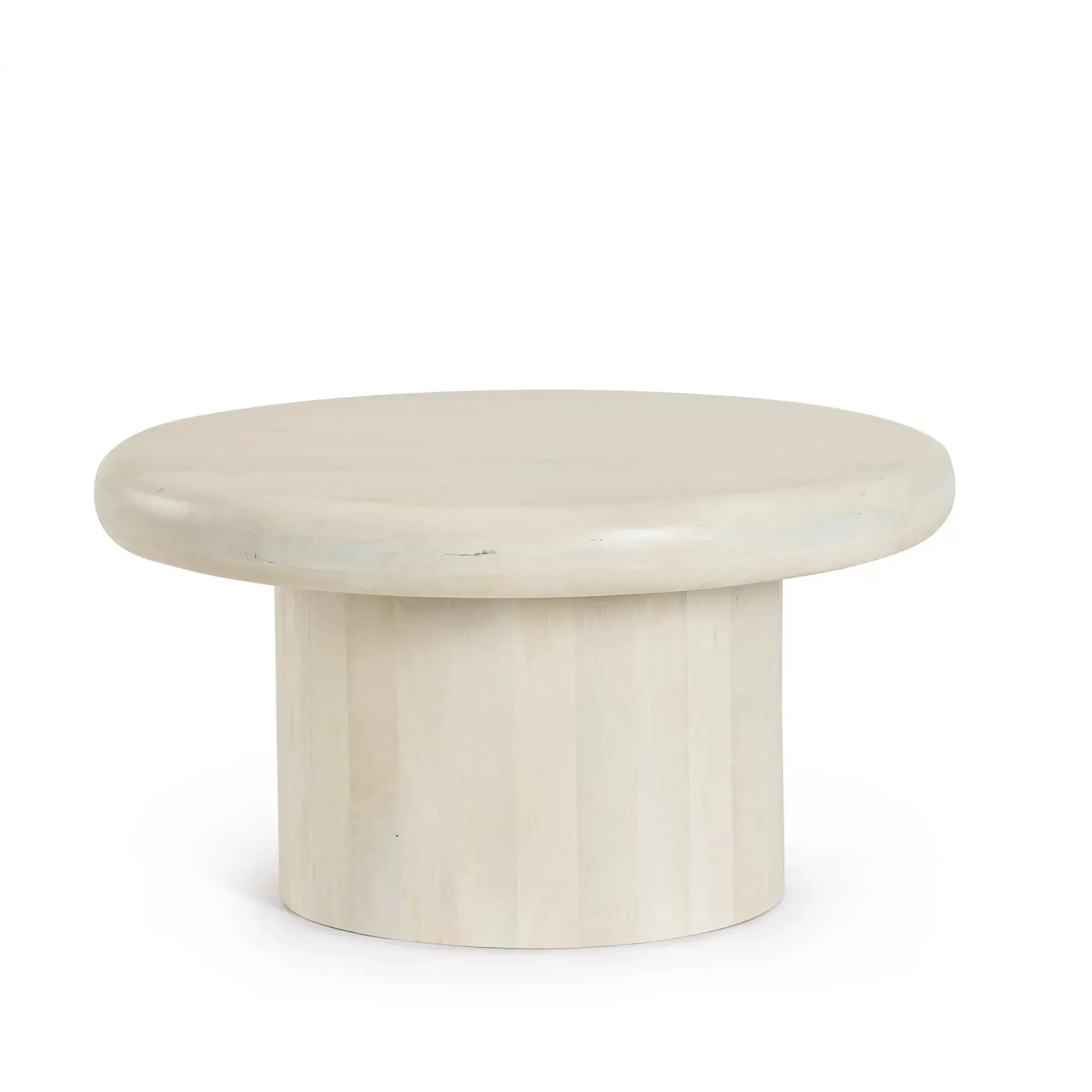 Stolik kawowy LOPEZ Bizzotto biały drewniany Ø75x40