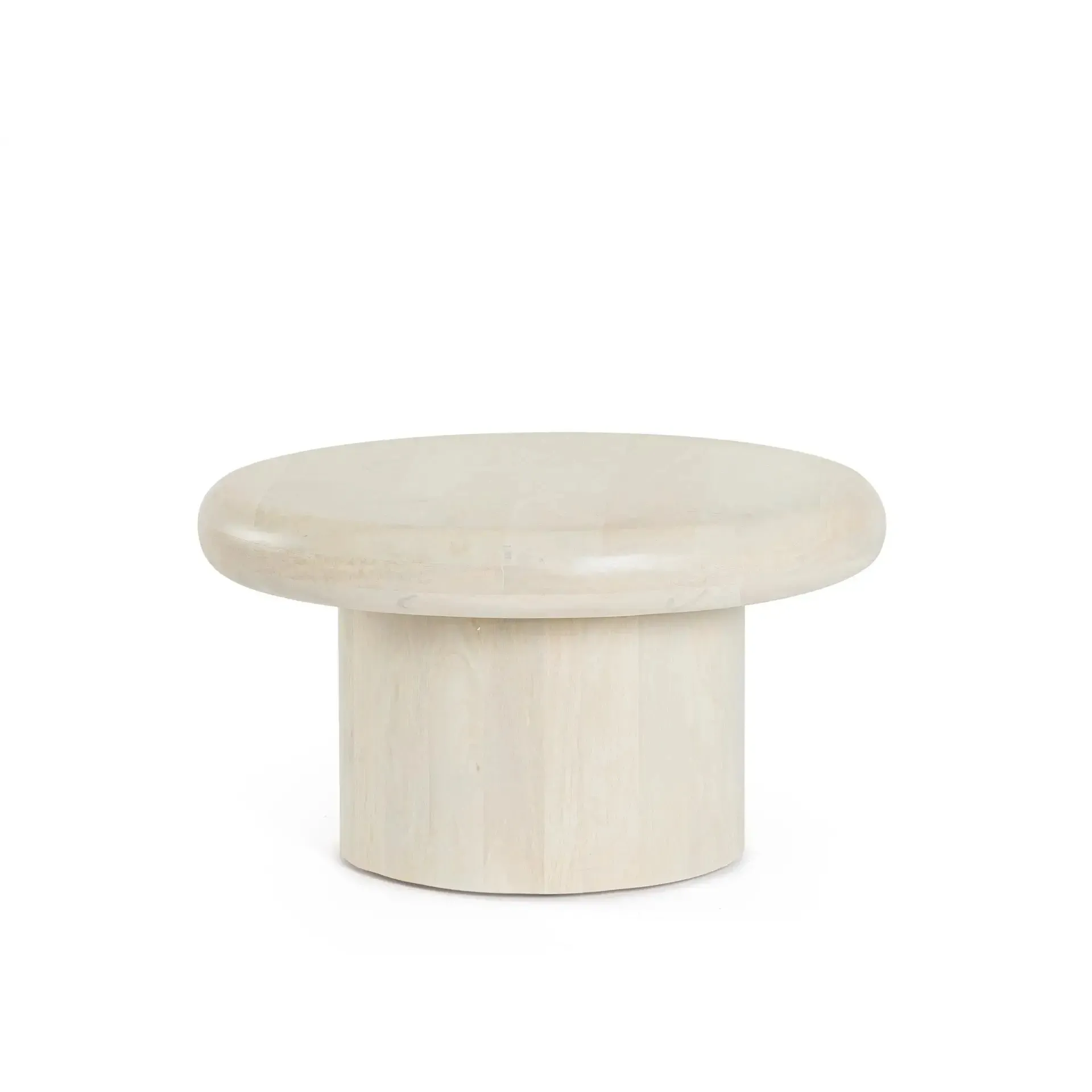 Stolik kawowy LOPEZ Bizzotto biały drewniany Ø60x33