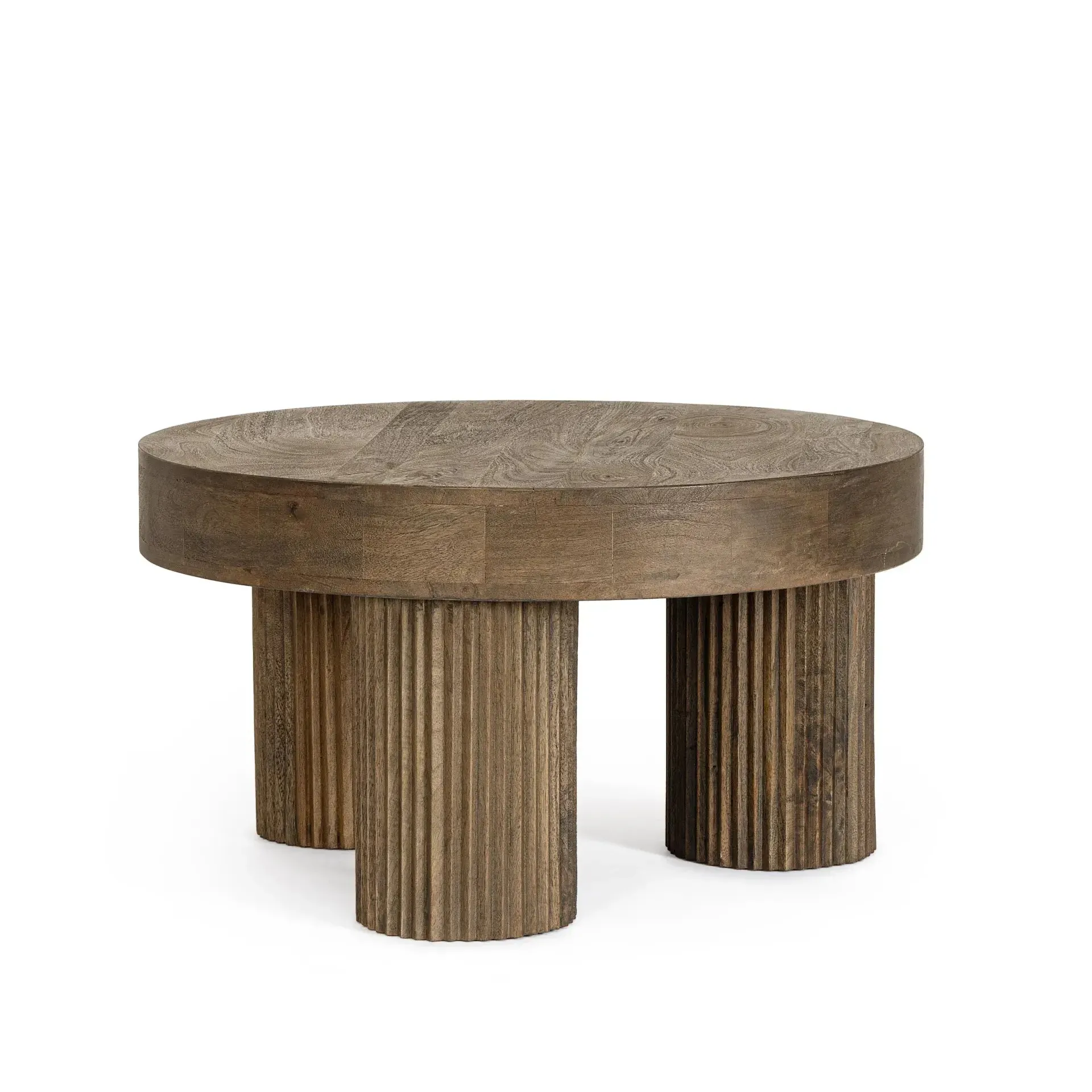 Stolik kawowy DACCA Bizzotto brązowy drewniany Ø75x41