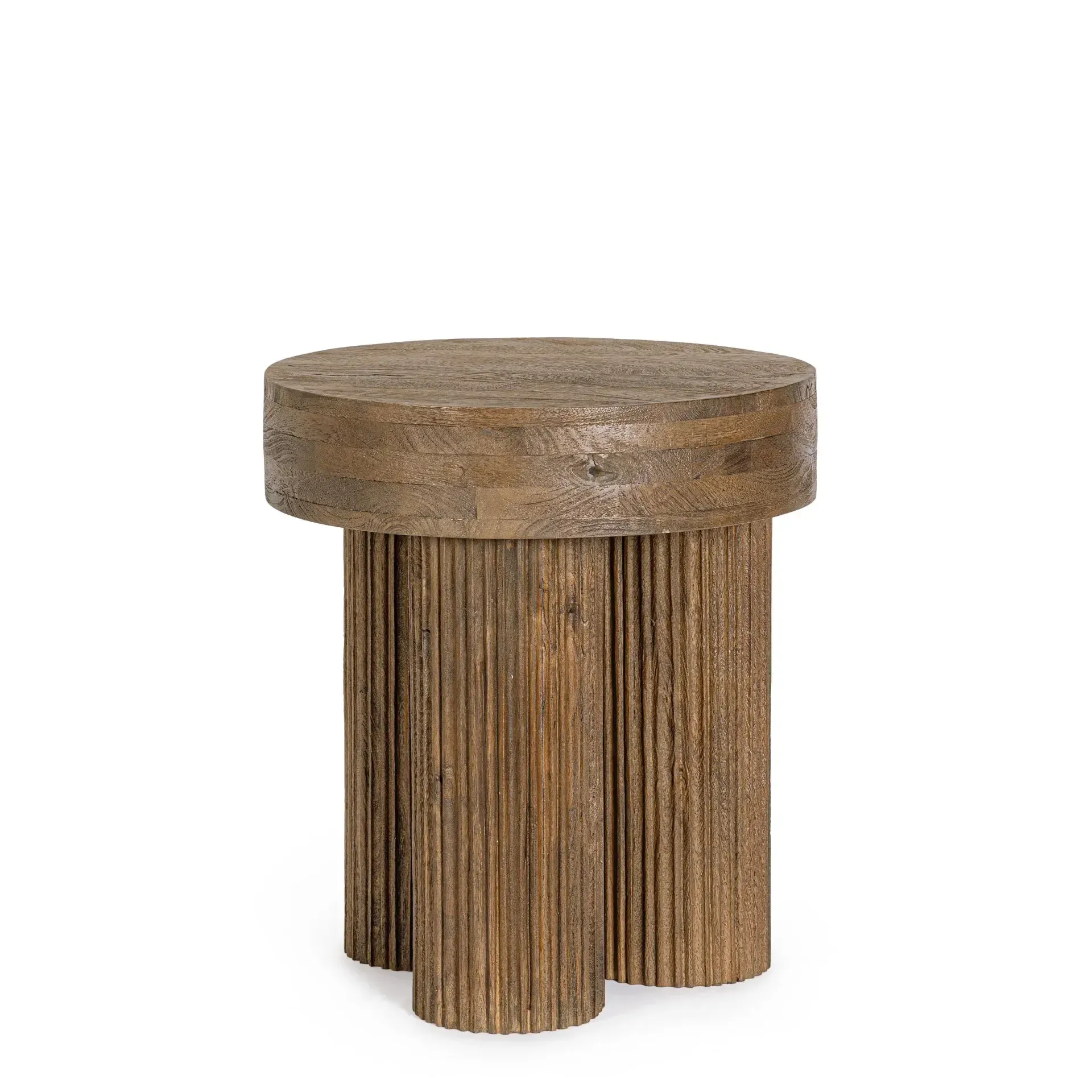 Stolik kawowy DACCA Bizzotto brązowy drewniany Ø45x50