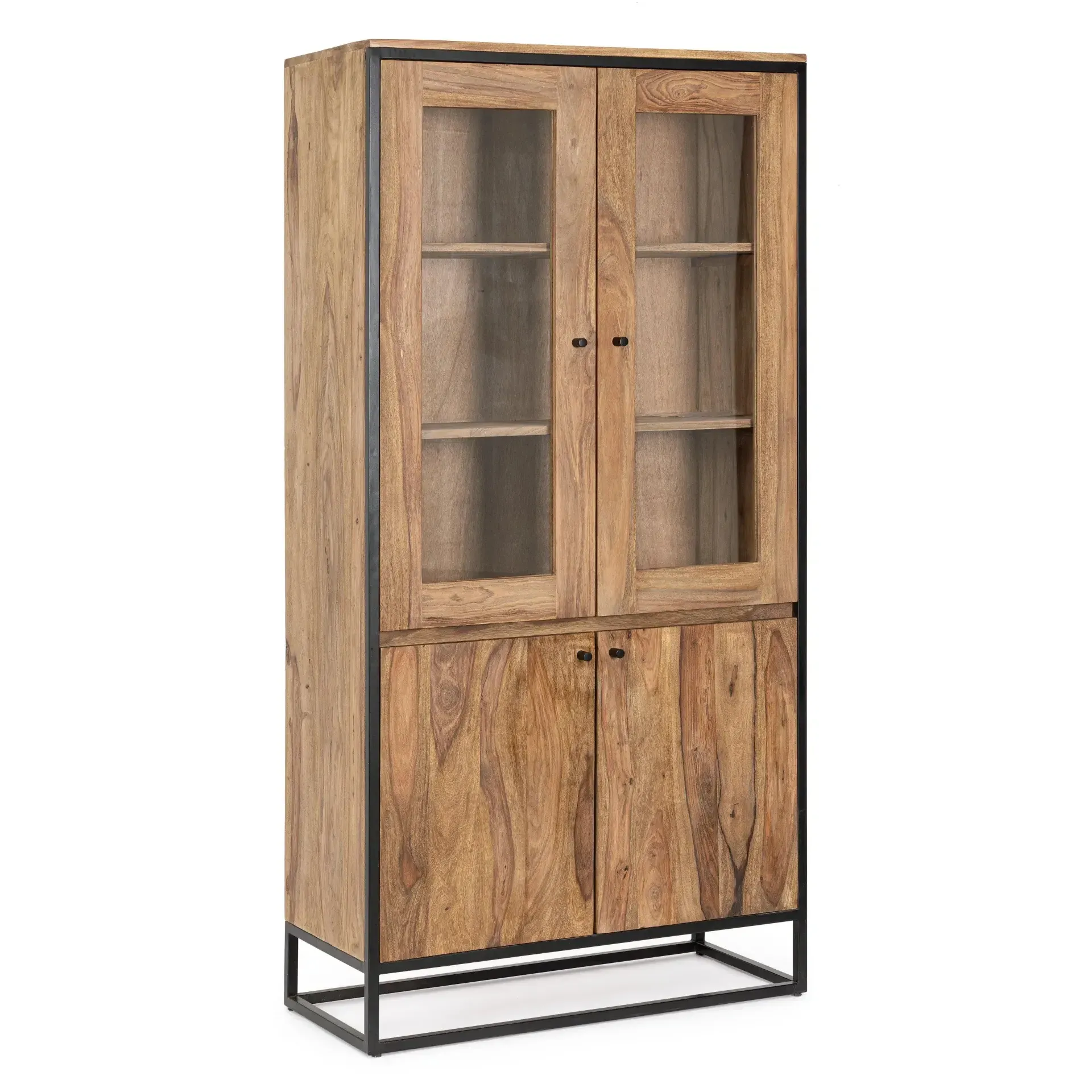 Witryna NARTAN Bizzotto naturalna drewno + stal 88x40x180