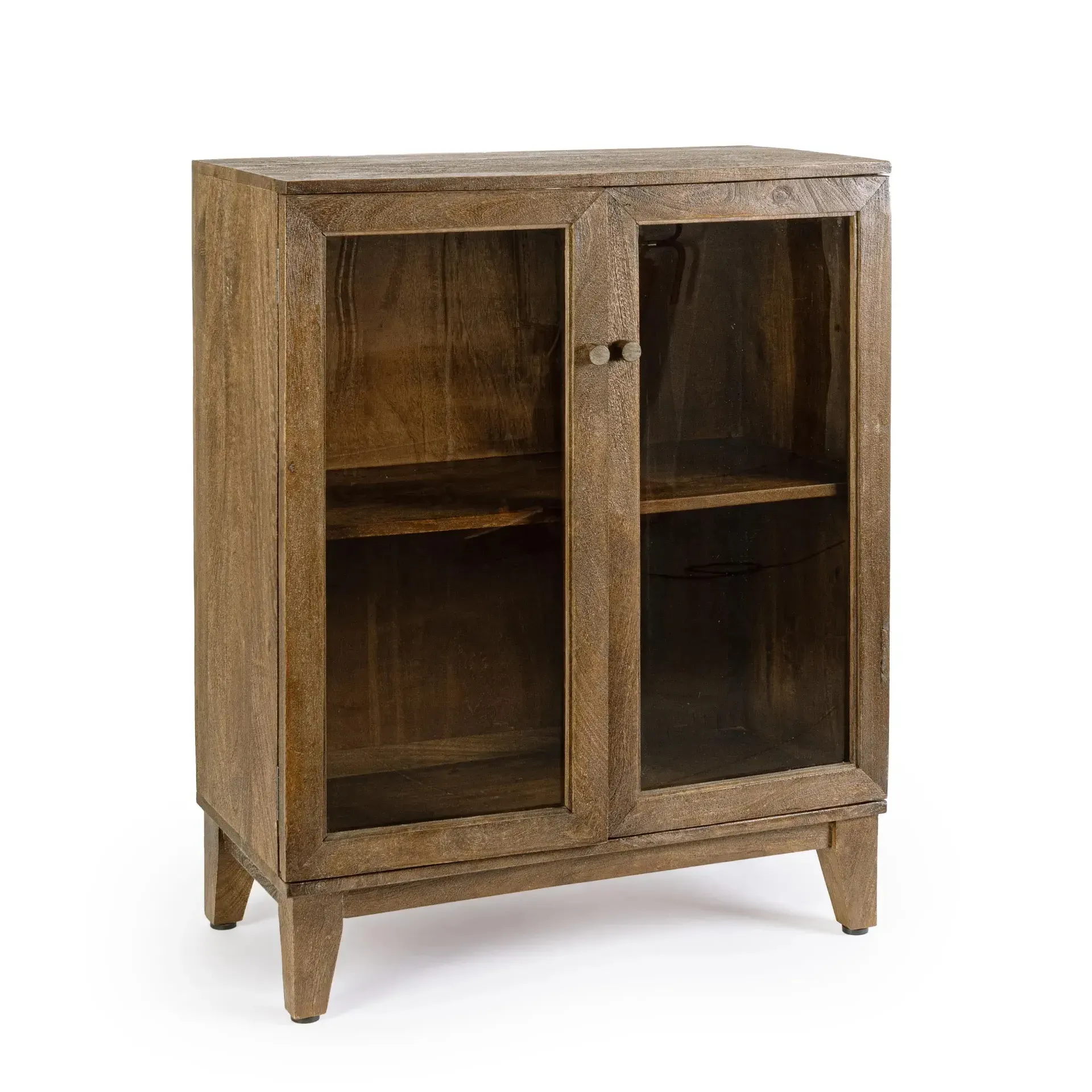 Witryna REMINGTON Bizzotto naturalna drewno + szkło 80x40x100