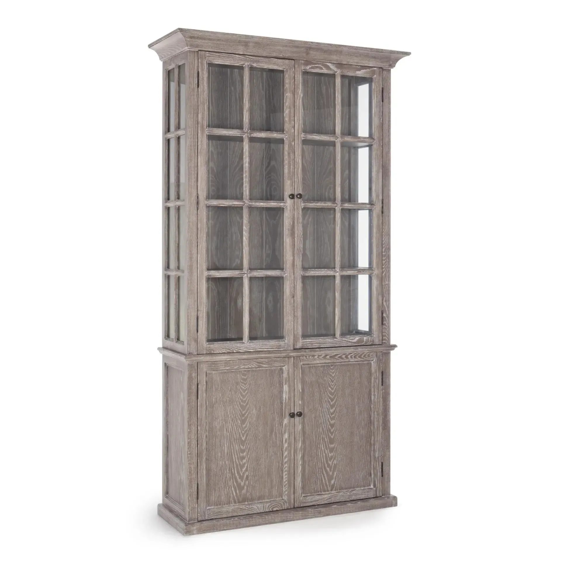 Witryna COLUMBIA Bizzotto szara drewniana 124x43x230