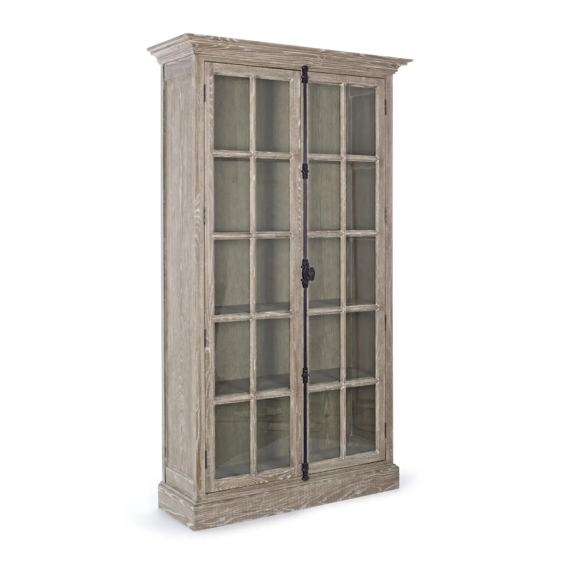 Witryna COLUMBIA Bizzotto szara drewniana 120x42x210