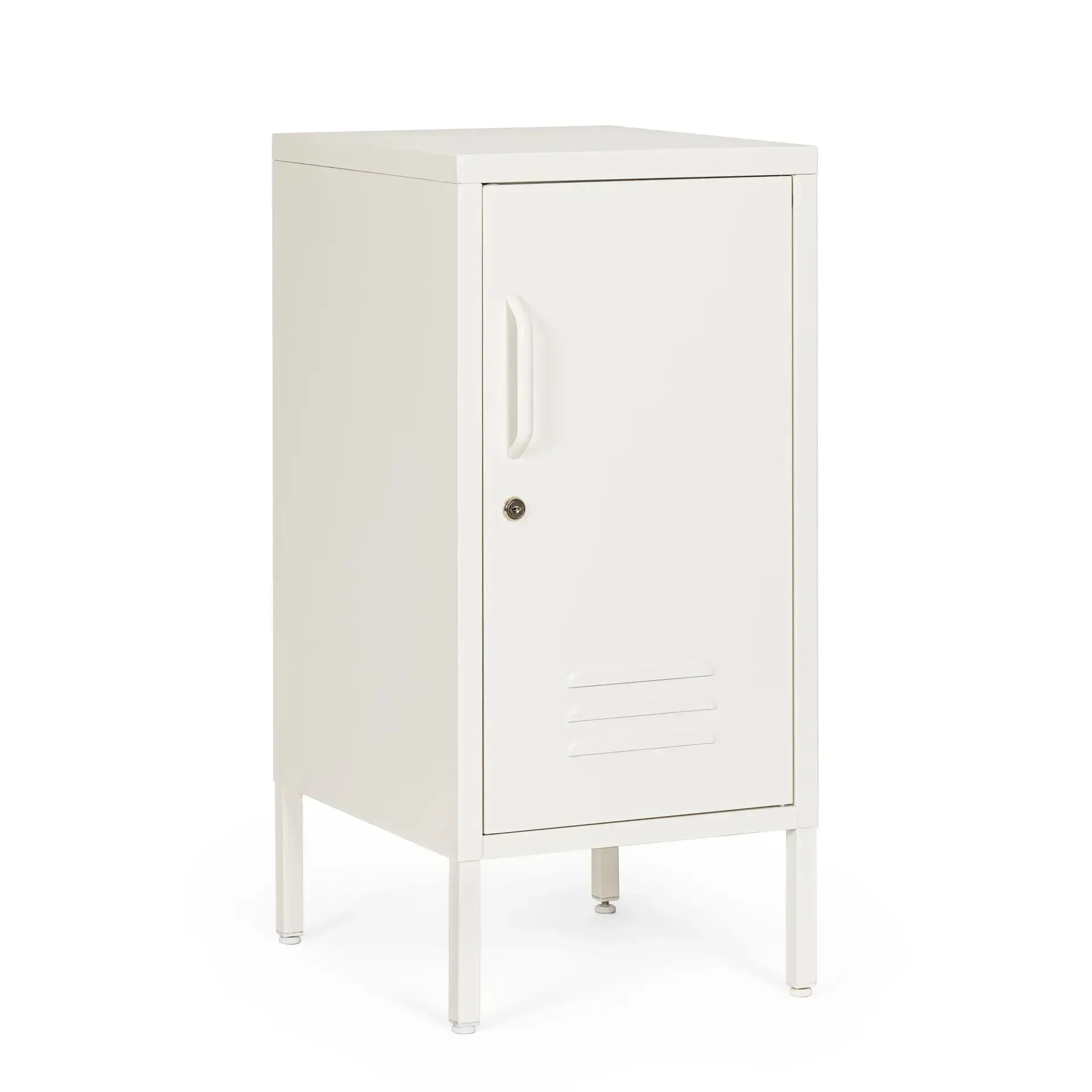 Szafka nocna CAMBRIDGE Bizzotto biała stalowa 40x35x76