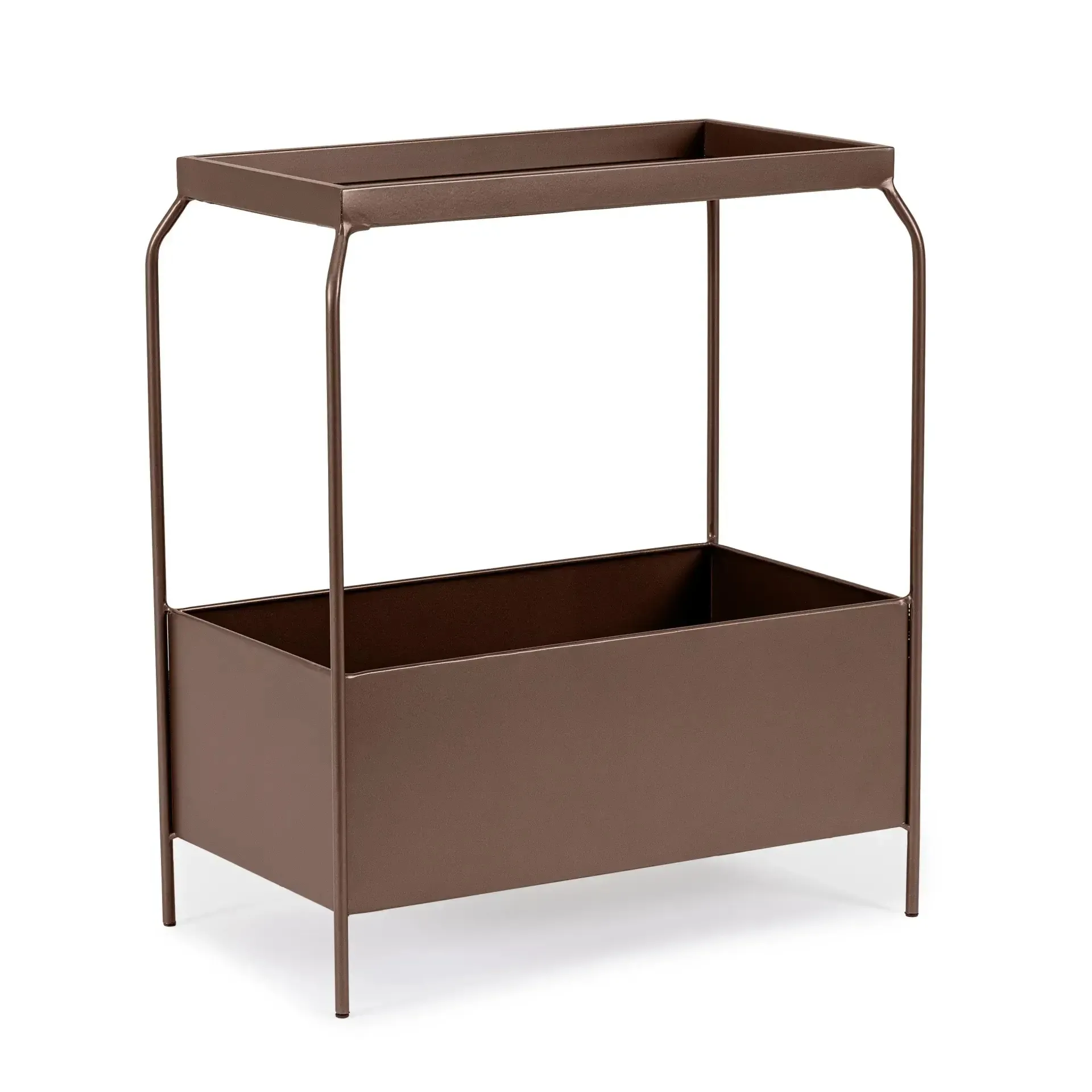 Regał GODRIC Bizzotto brązowa szkło + stal 51.5x30x60