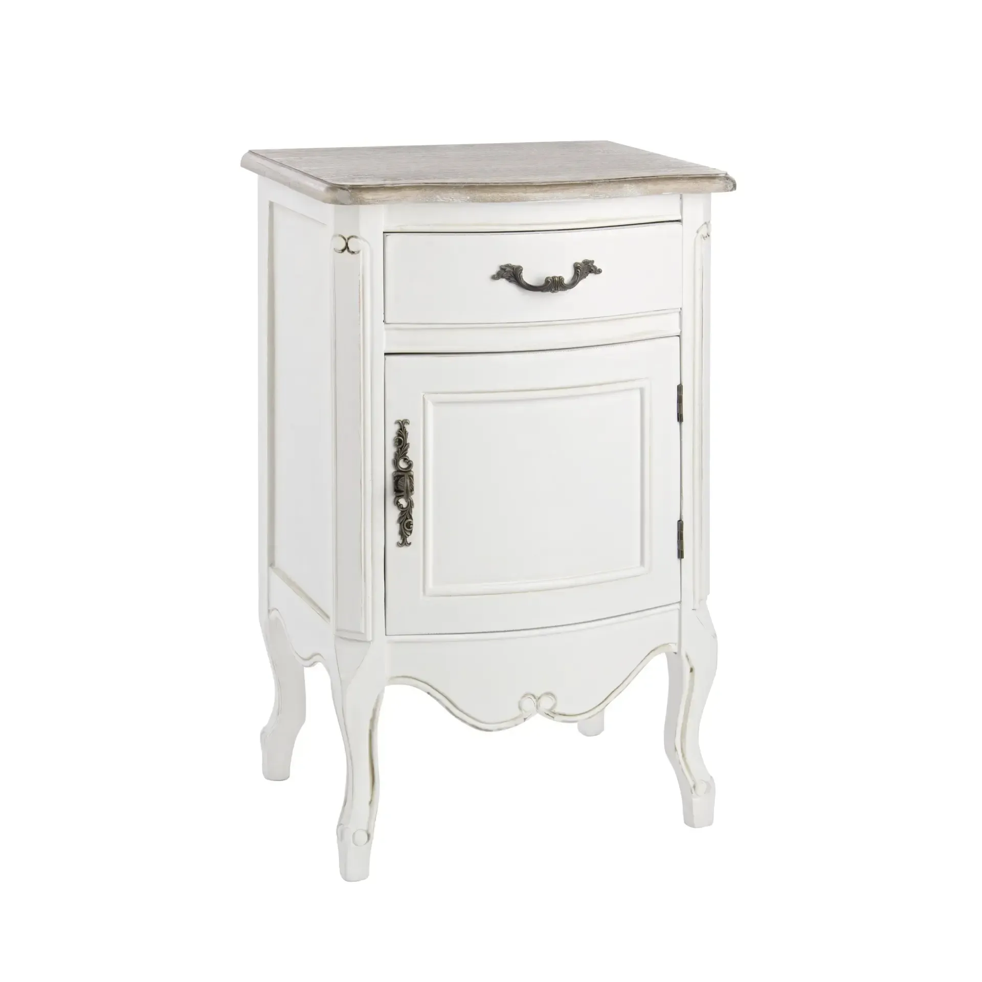 Szafka nocna JUSTINE Bizzotto biała drewno + MDF 45x35x70