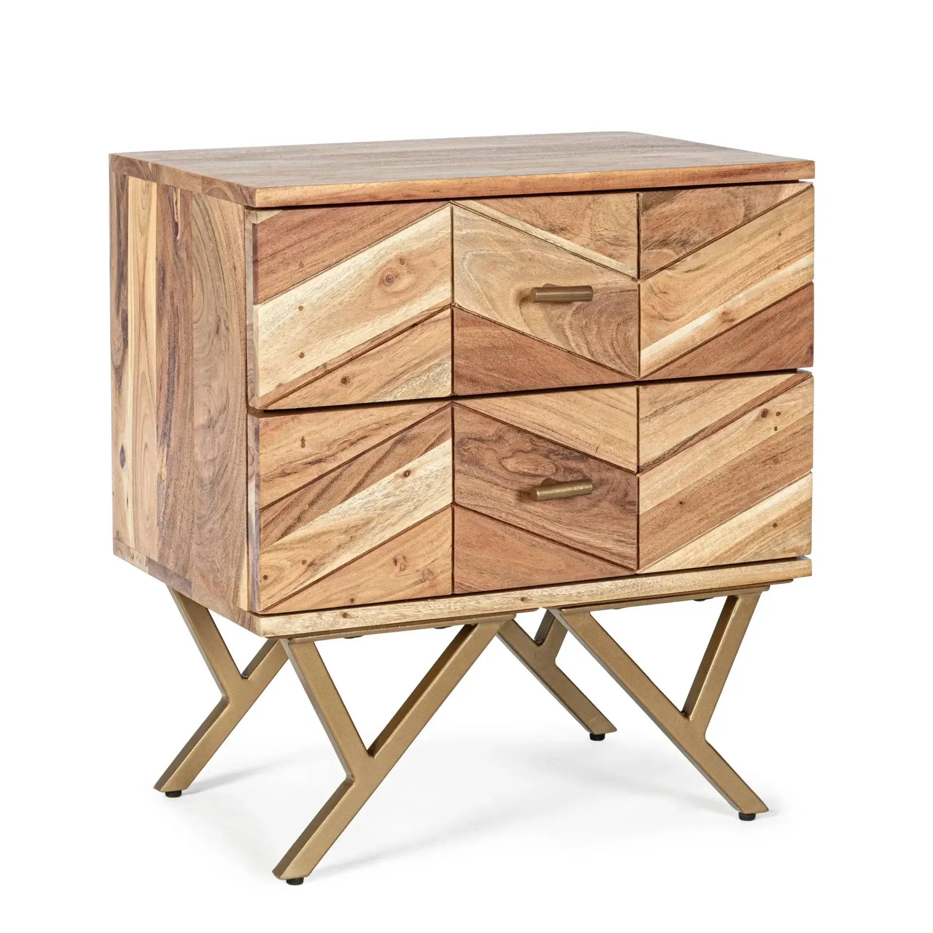 Szafka nocna RAIDA Bizzotto naturalna drewno + stal 50x35x55