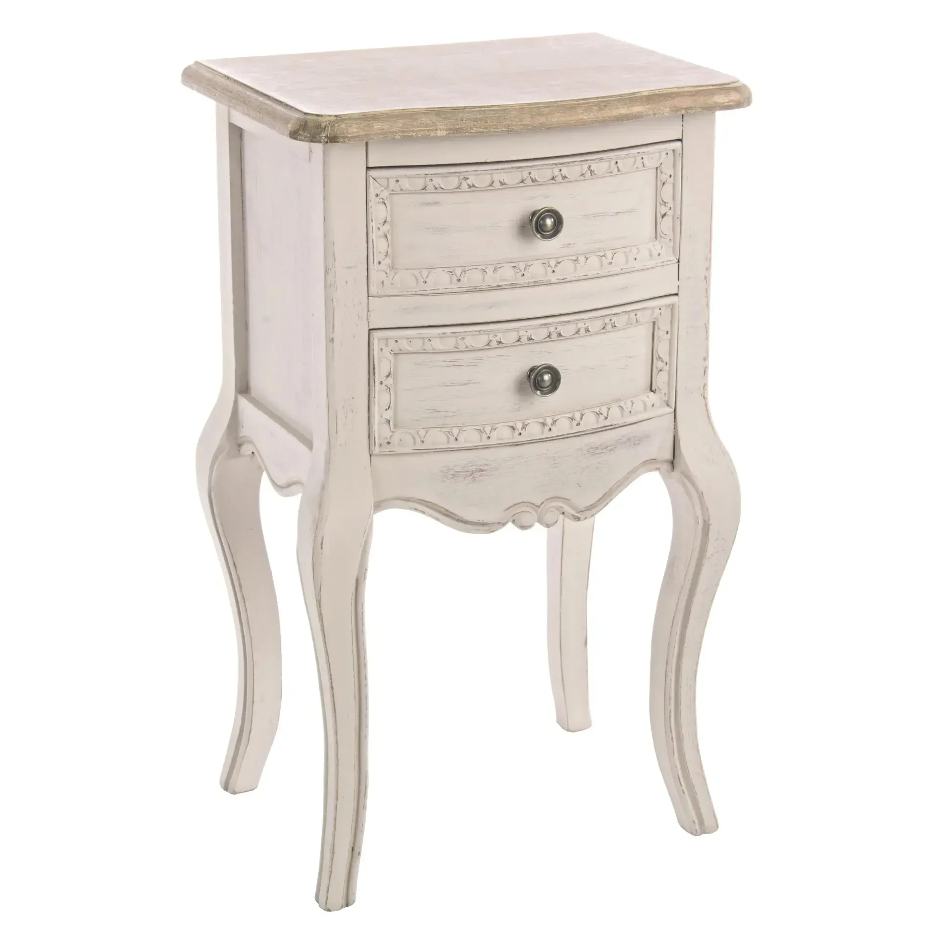 Szafka nocna CLARISSE Bizzotto beżowa drewno + MDF 40x30x67