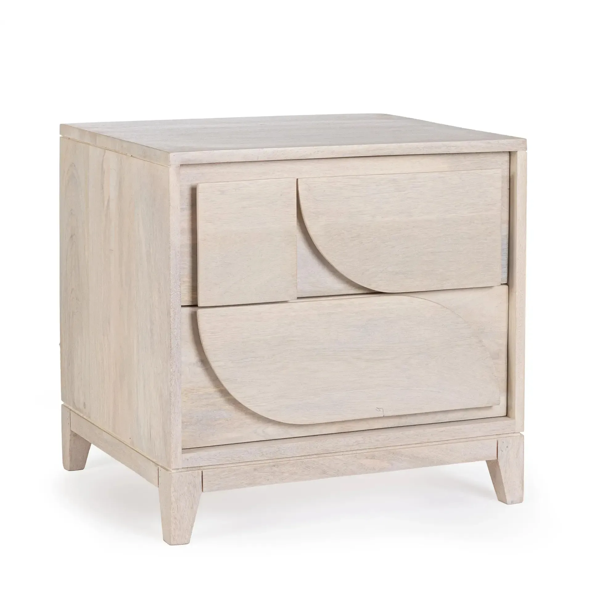 Szafka nocna ARCHITA Bizzotto beżowa Drewno + MDF 47x40x46