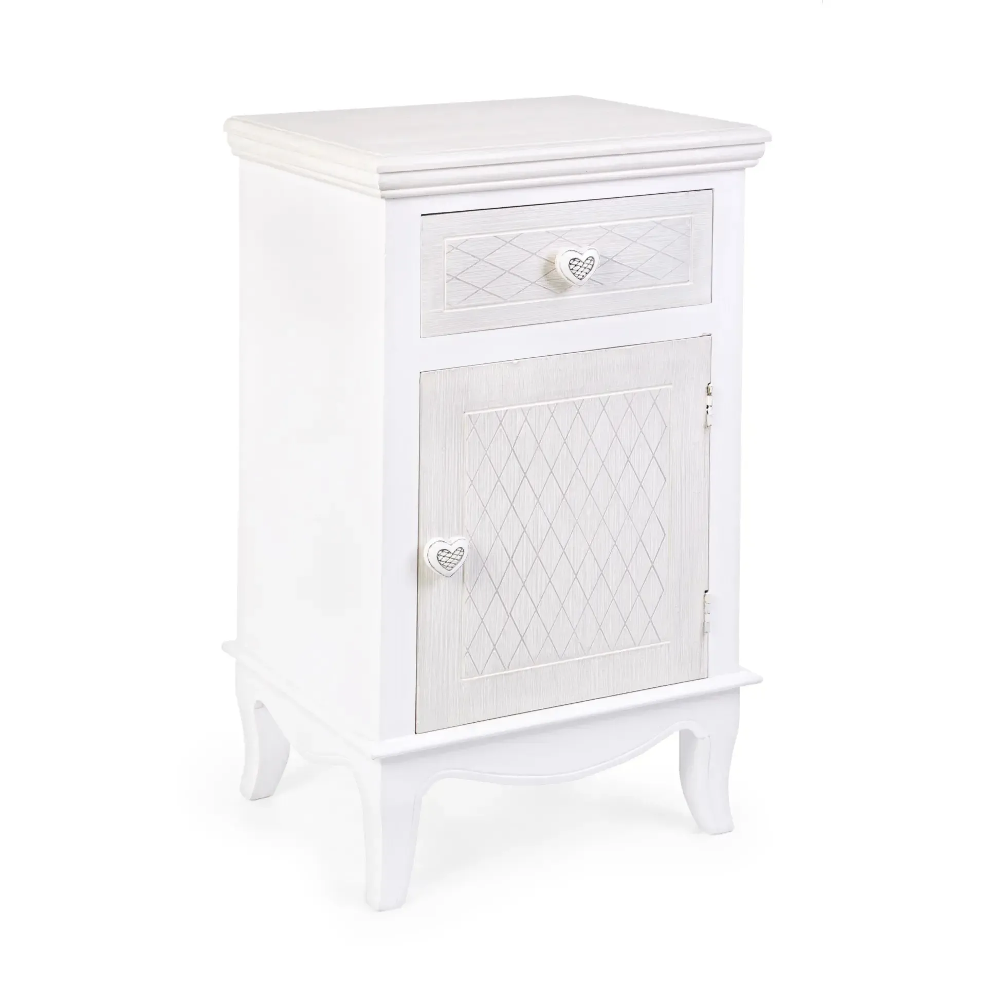 Szafka nocna CHARLENE Bizzotto biała MDF 40x32x69.5