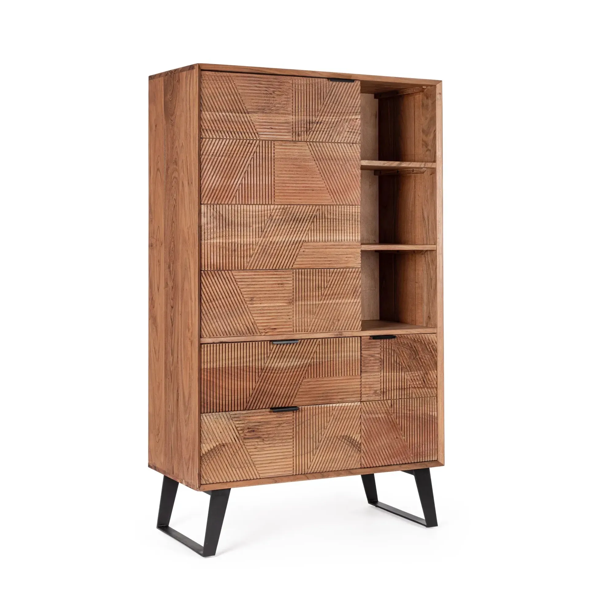 Komoda ISAR Bizzotto naturalna drewniana 88x40x150