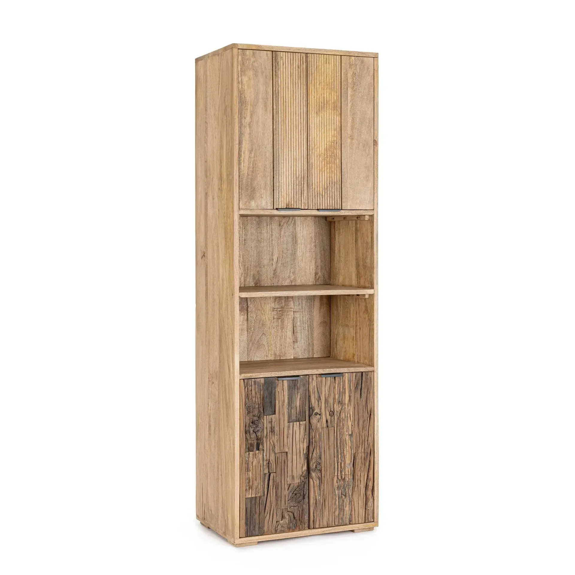 Witryna NASHIK Bizzotto naturalna drewniana 58x40x180