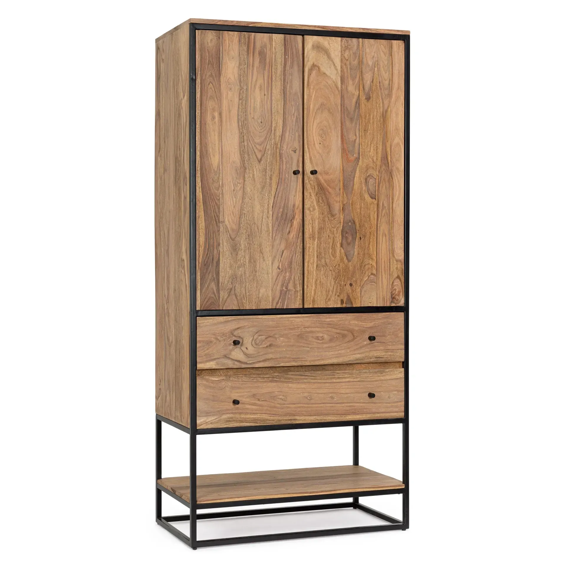 Witryna NARTAN Bizzotto naturalna drewno + stal 90x45x190