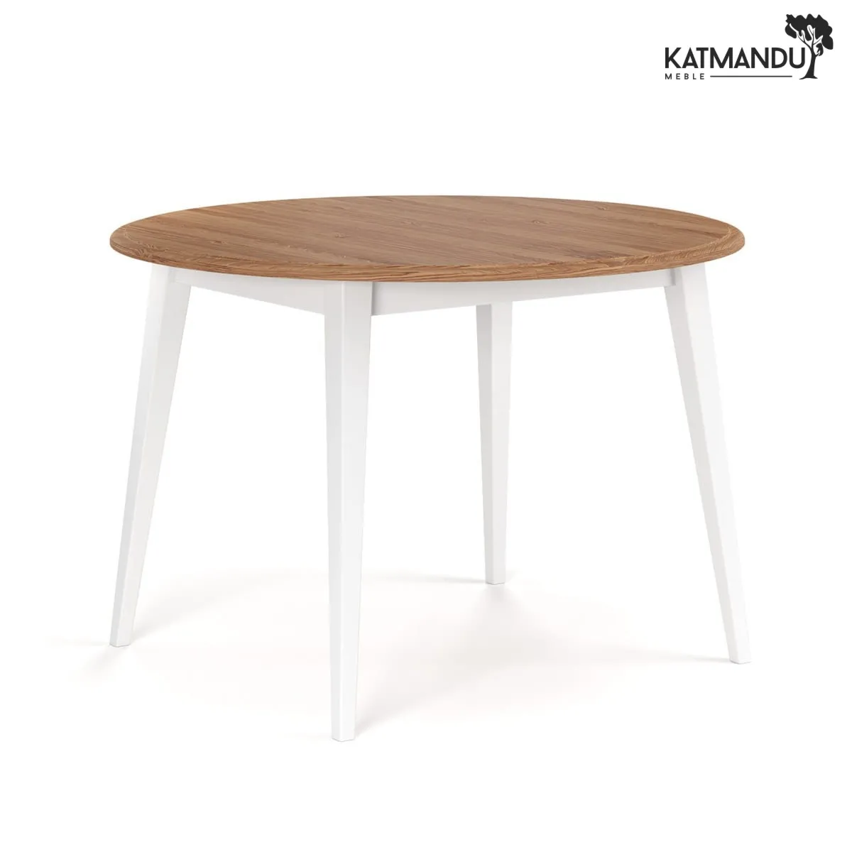 Stół okrągły 90 cm Belluno Elegante biały-dąb