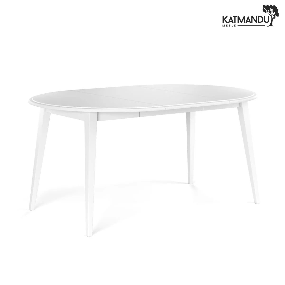Stół okrągły rozkładany 110+50 cm Belluno Elegante biały