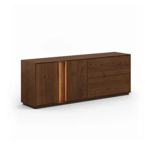 Szafka RTV dębowa olejowana z oświetleniem tabacco Collodi