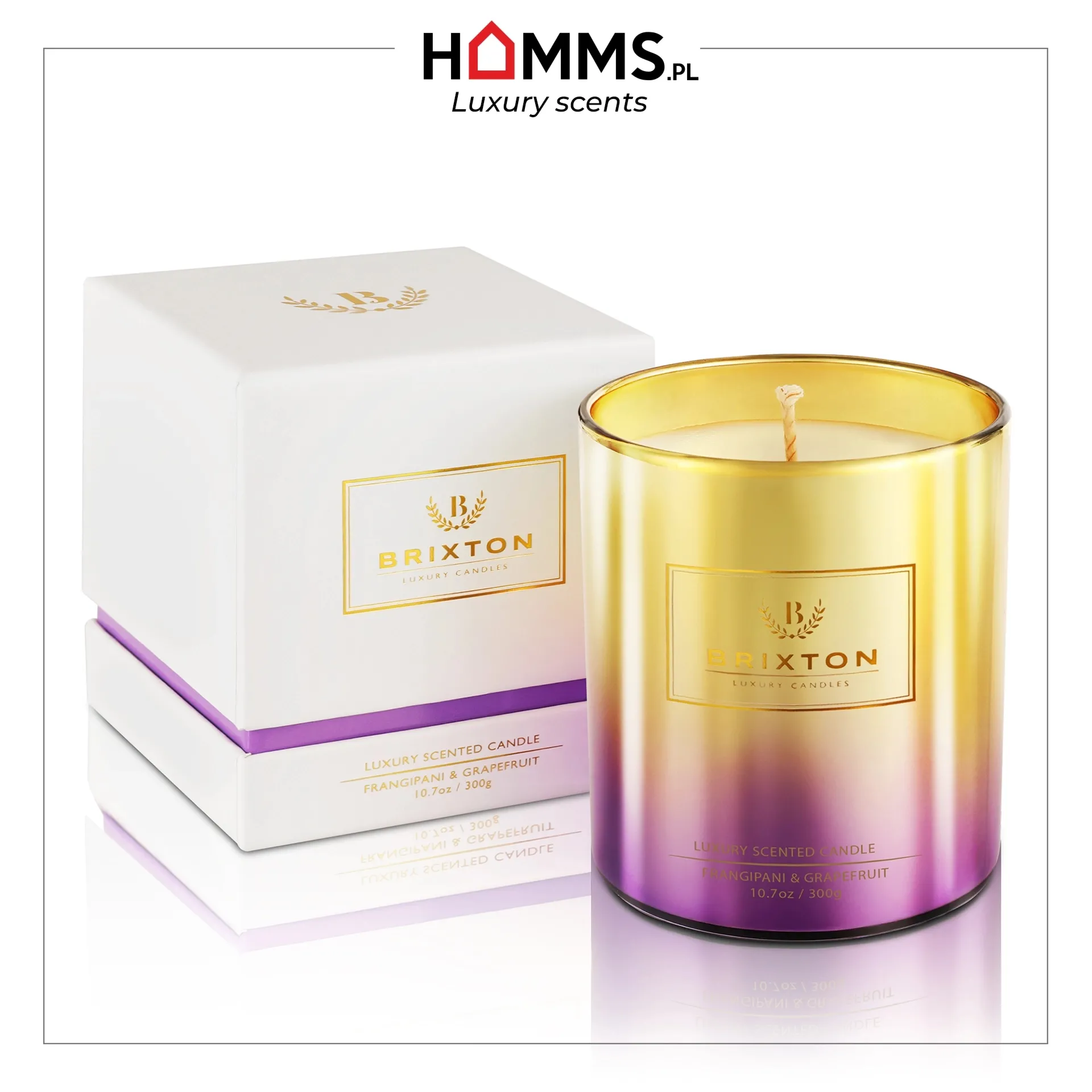 Świeca zapachowa BRIXTON 300g Frangipani & Grapefruit