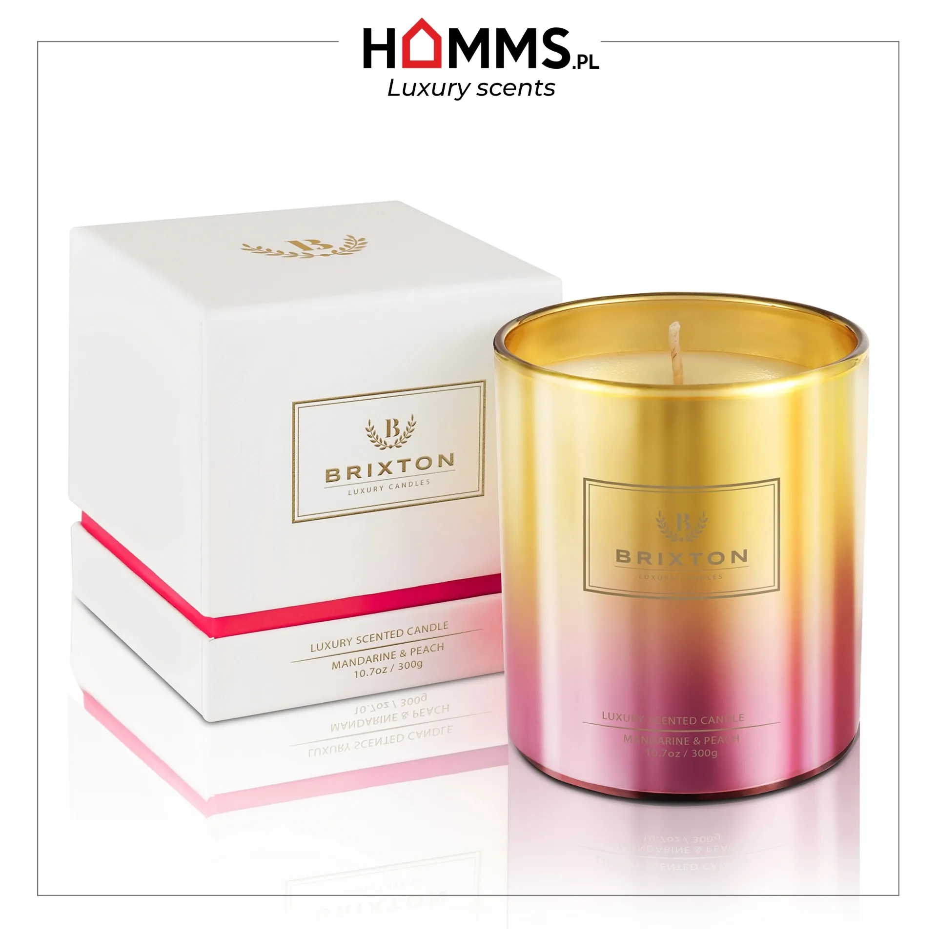Świeca zapachowa BRIXTON 300g Mandarine & Peach