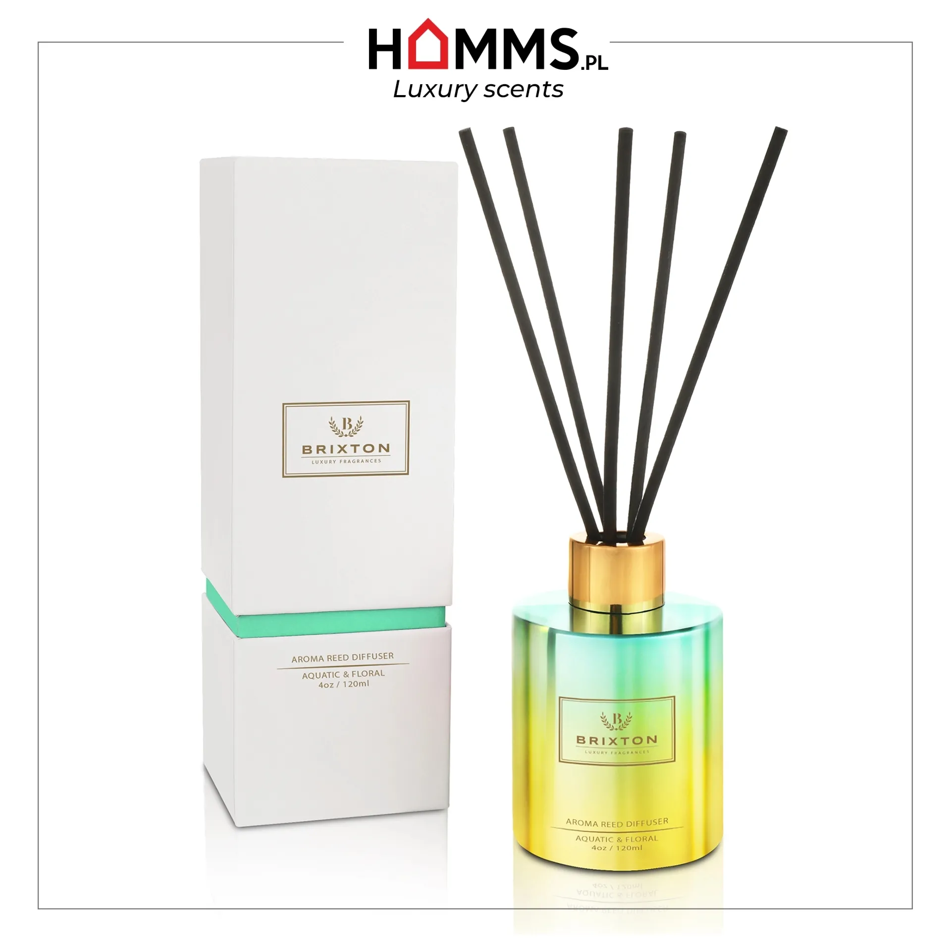 Dyfuzor zapachowy z patyczkami BRIXTON 120ml Aquatic & Floral