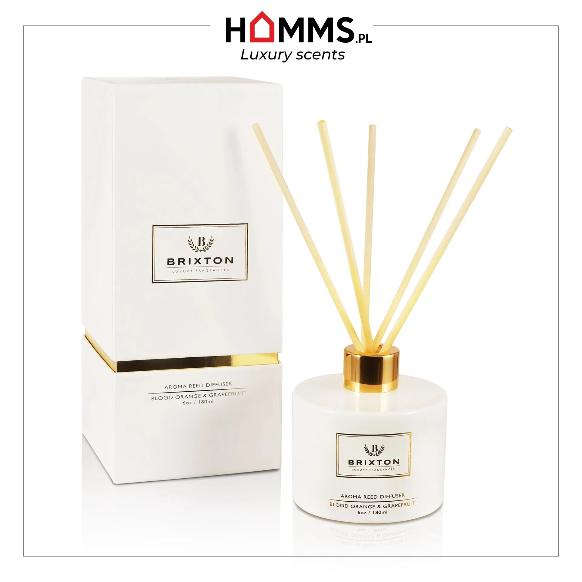Dyfuzor zapachowy z patyczkami BRIXTON 180ml Blood Orange & Grapefruit