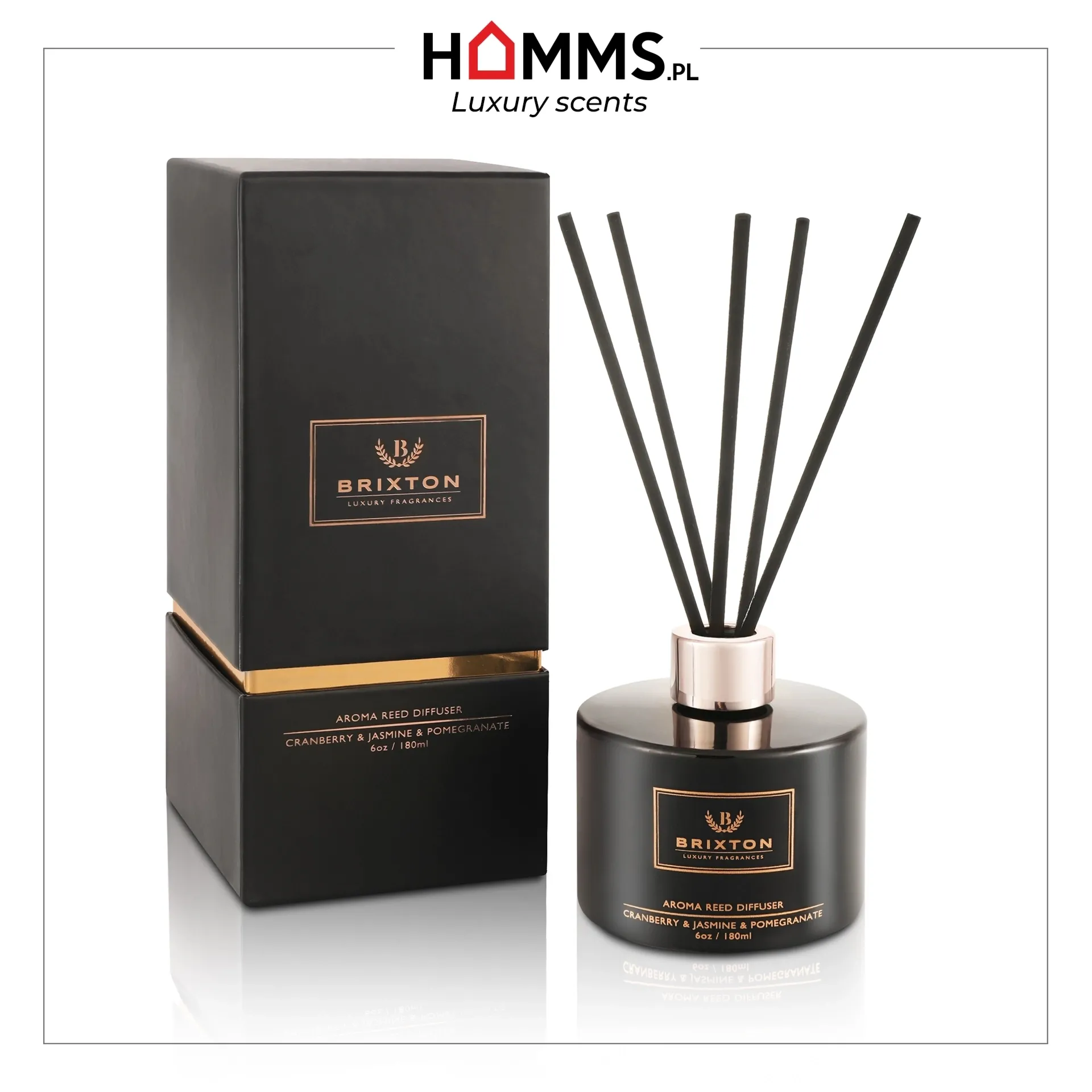Dyfuzor zapachowy z patyczkami BRIXTON 180ml Cranberry & Jasmine & Pomegranate