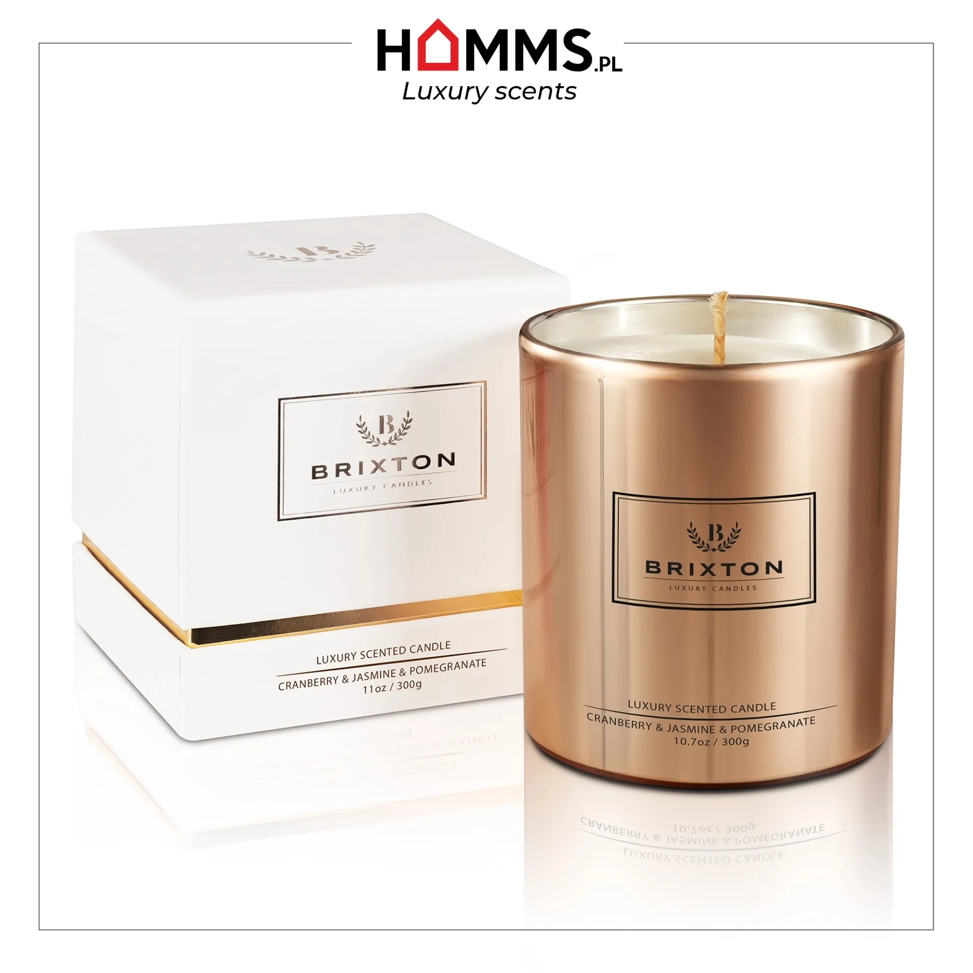 Świeca zapachowa BRIXTON 300g Cranberry & Jasmine & Pomegranate