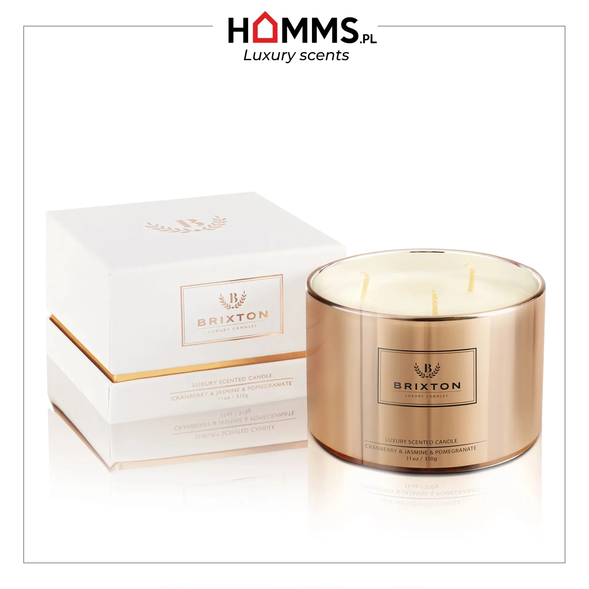 Świeca zapachowa BRIXTON 310g Cranberry & Jasmine & Pomegranate