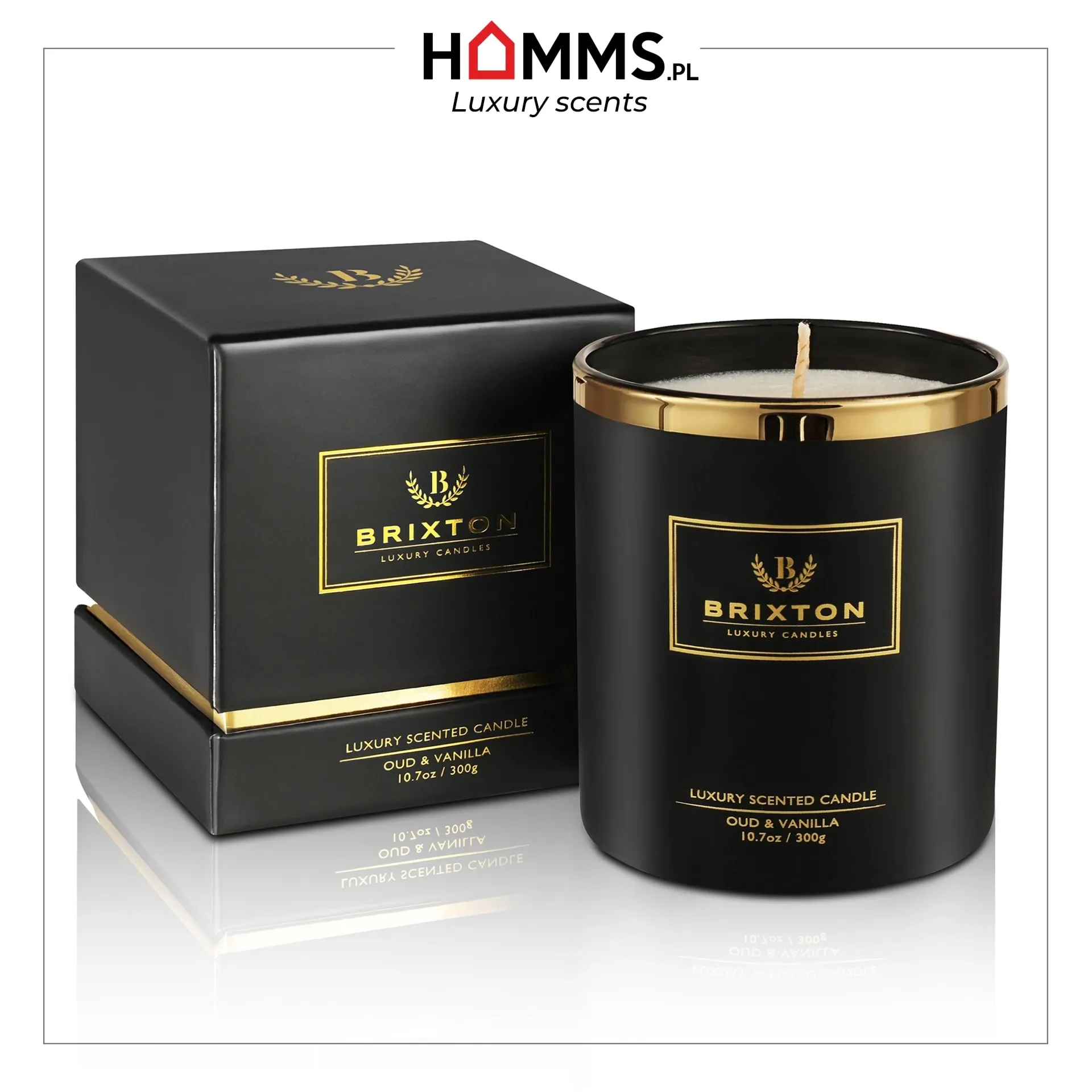 Świeca zapachowa BRIXTON 300g Oud & Vanilla