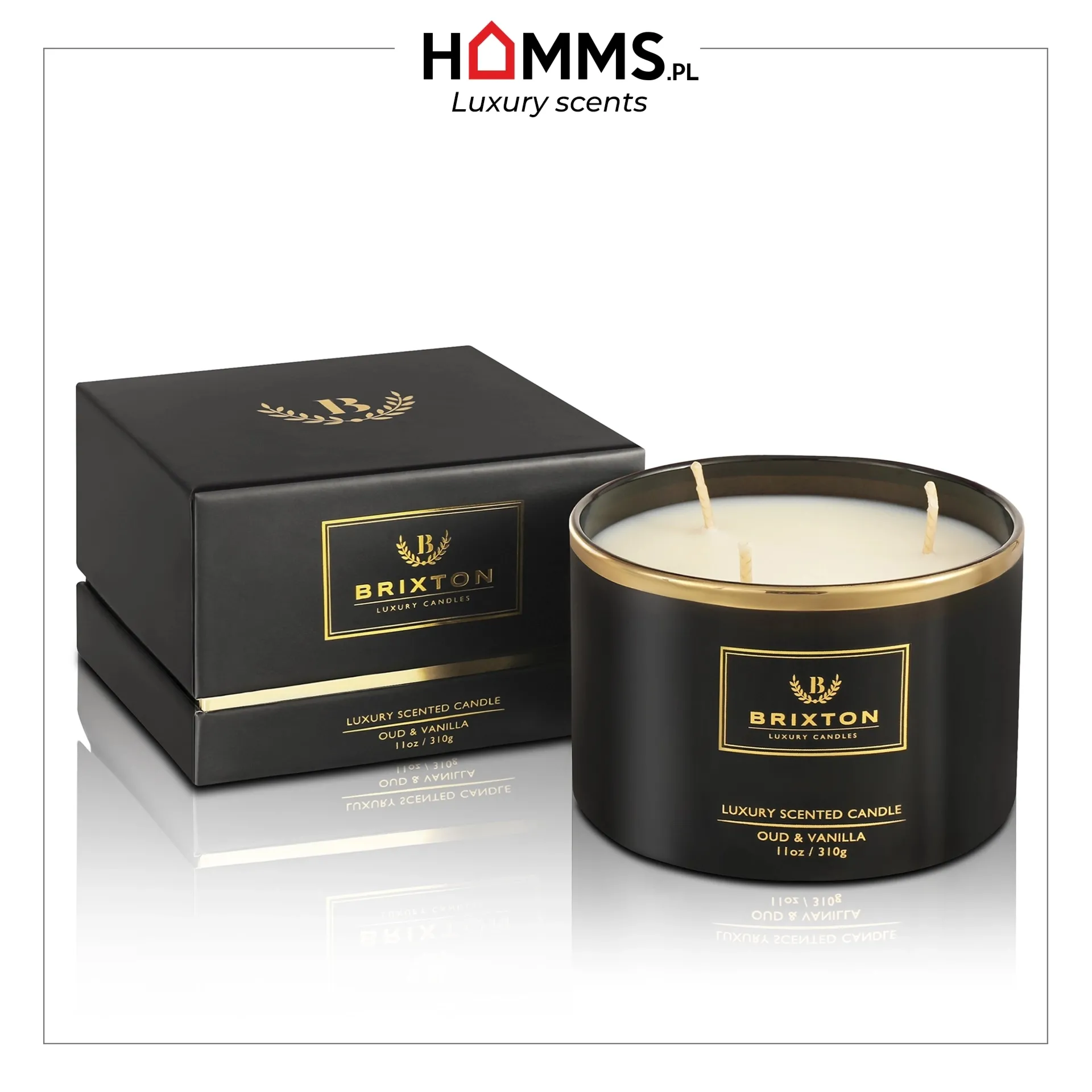 Świeca zapachowa BRIXTON 310g Oud & Vanilla