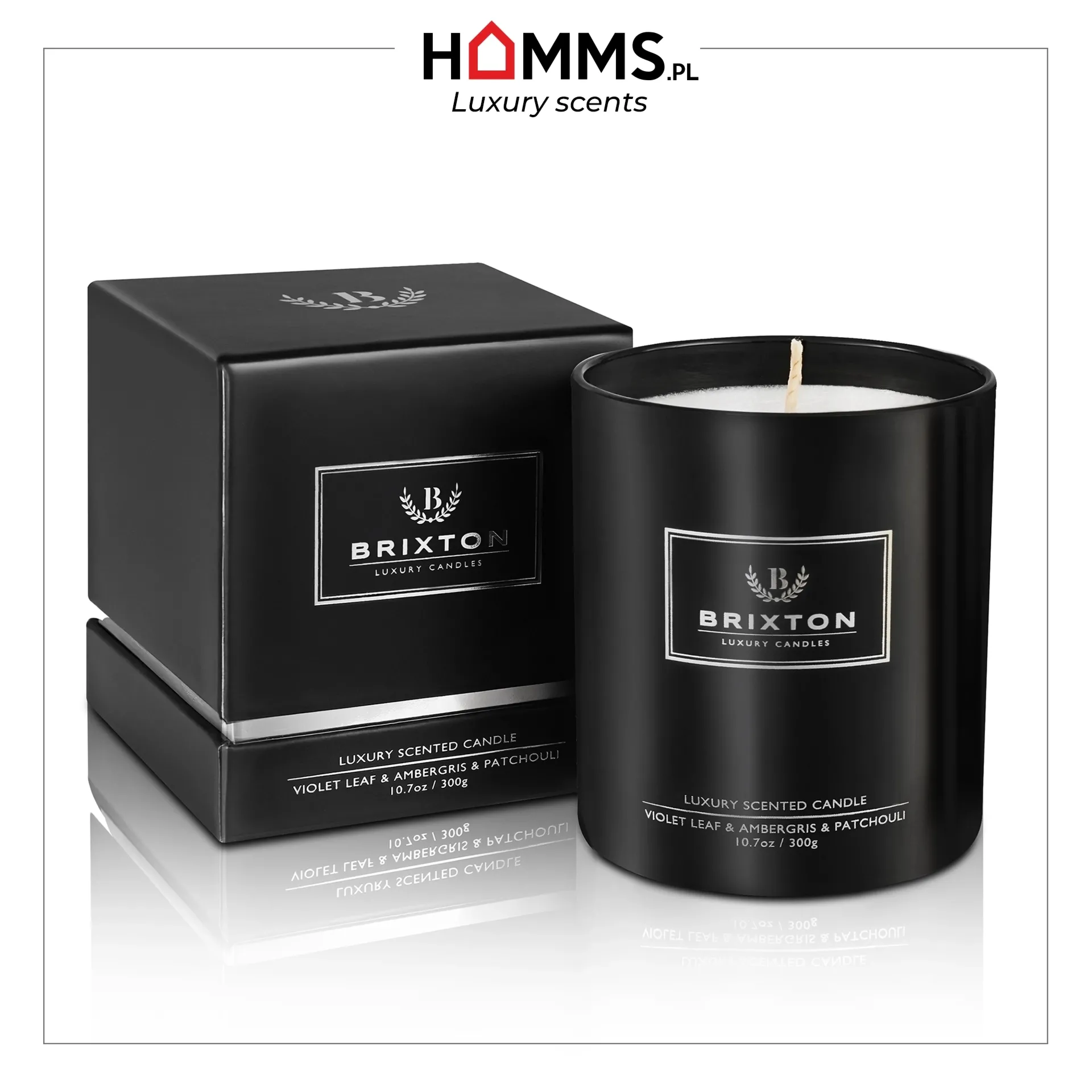 Świeca zapachowa BRIXTON 300g Violet Leaf & Ambergris & Patchouli