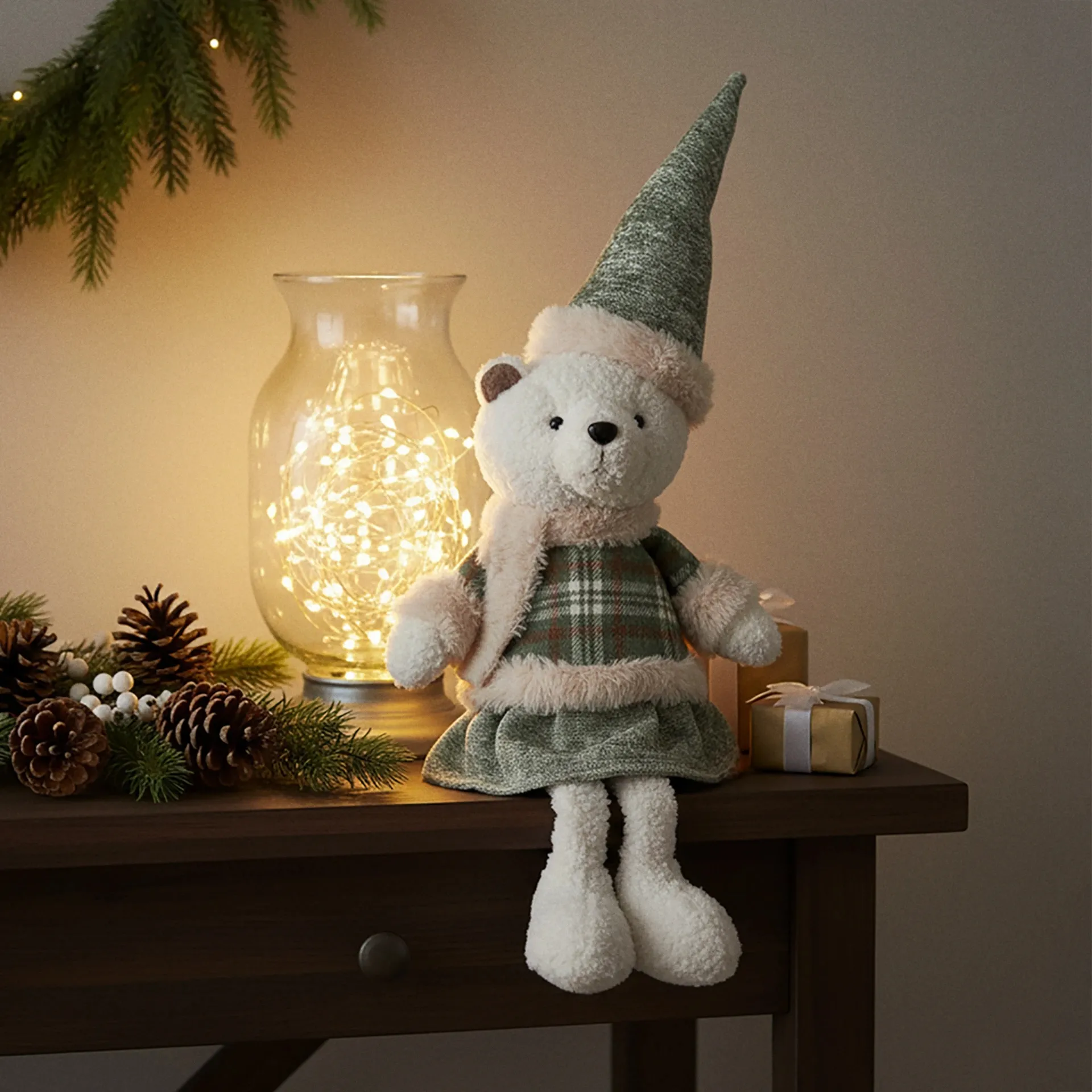 Świąteczny miś stojący HAYLEY w spódnicy, wys. 47,5 cm Bizzotto