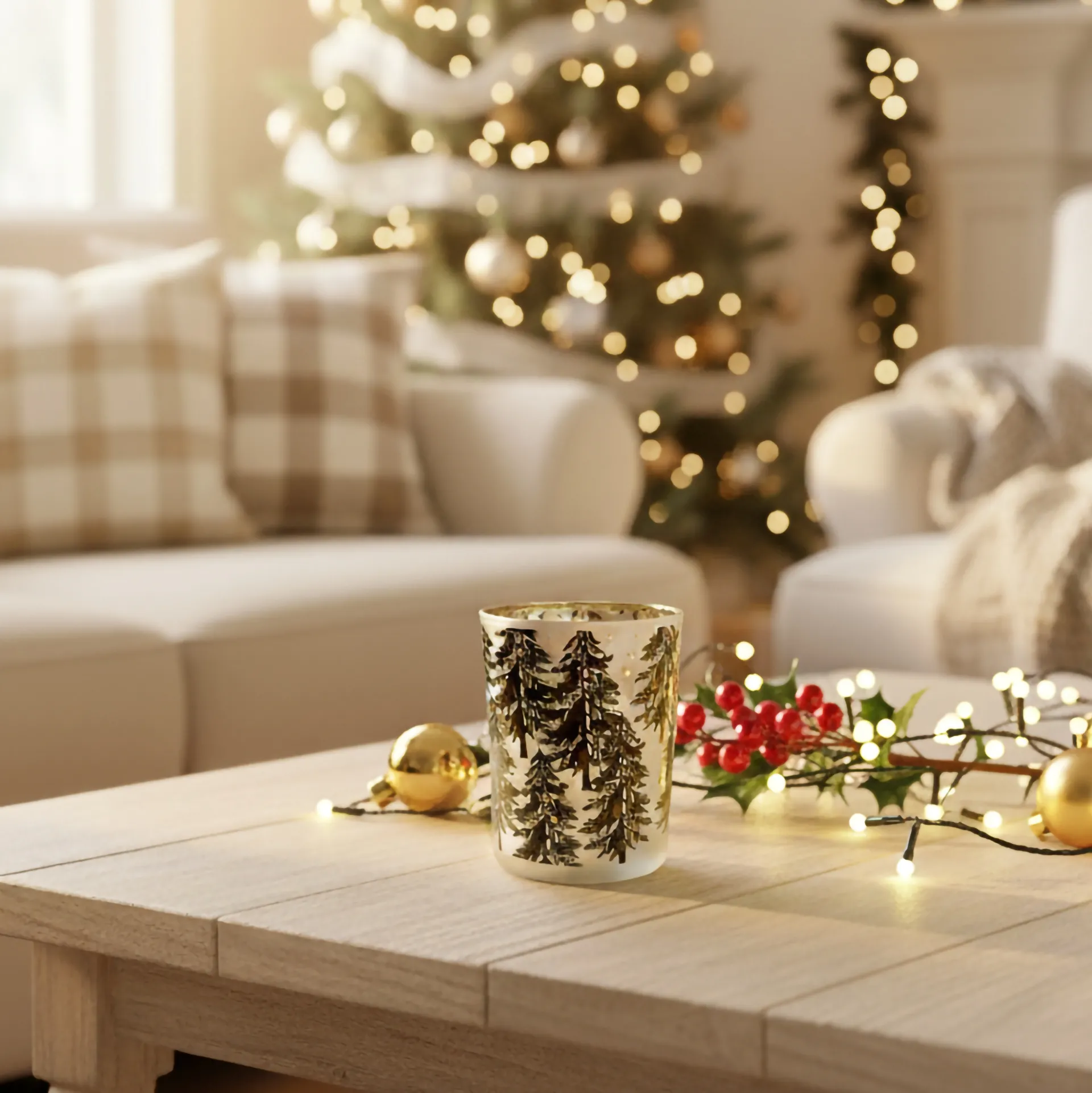 Lampion szklany Forest Glow 9x12,5cm