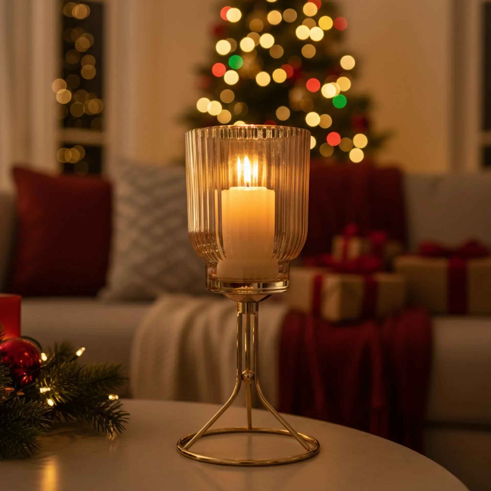 Kielich szklany Aurora Gold 25cm