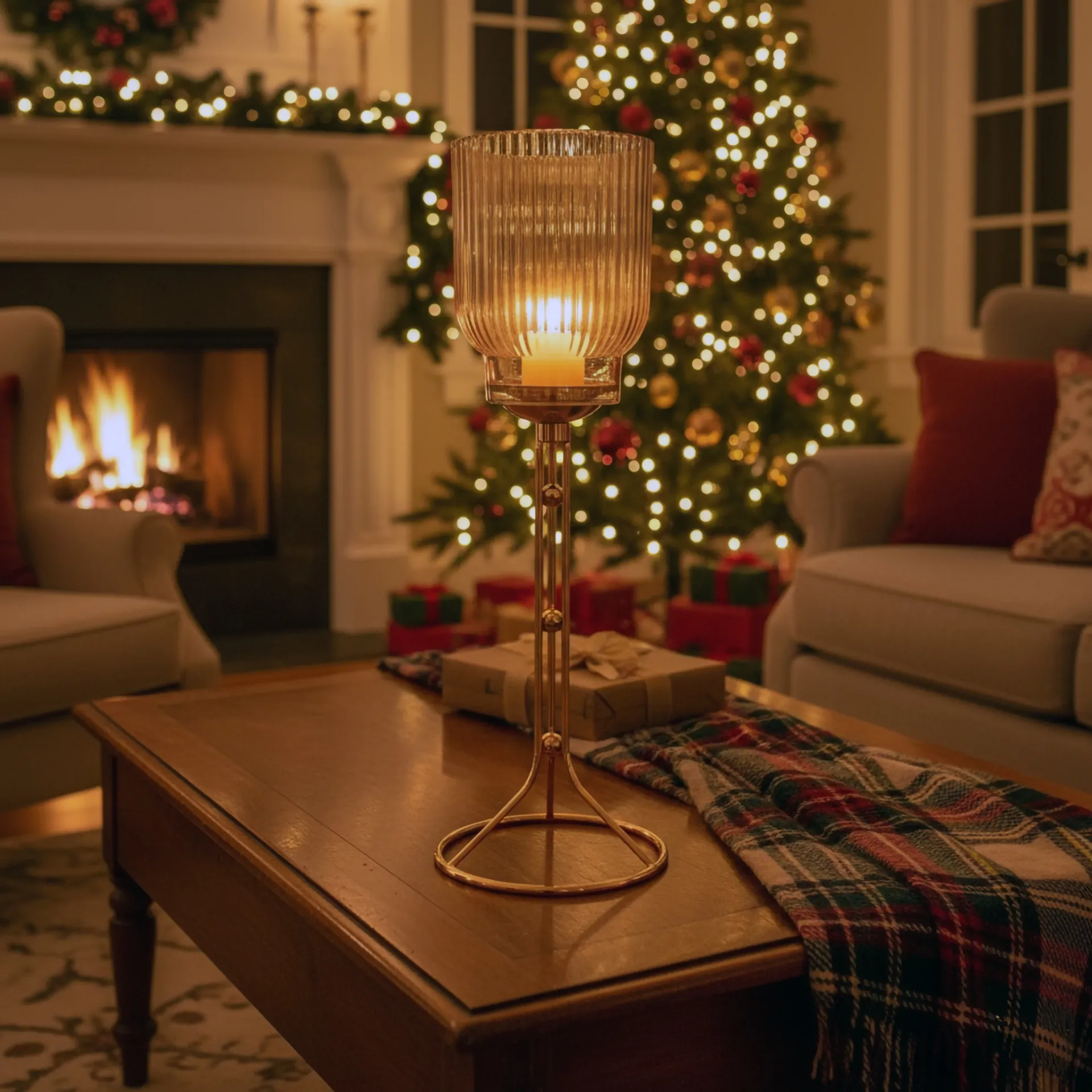 Kielich Szklany Aurora Gold 30cm