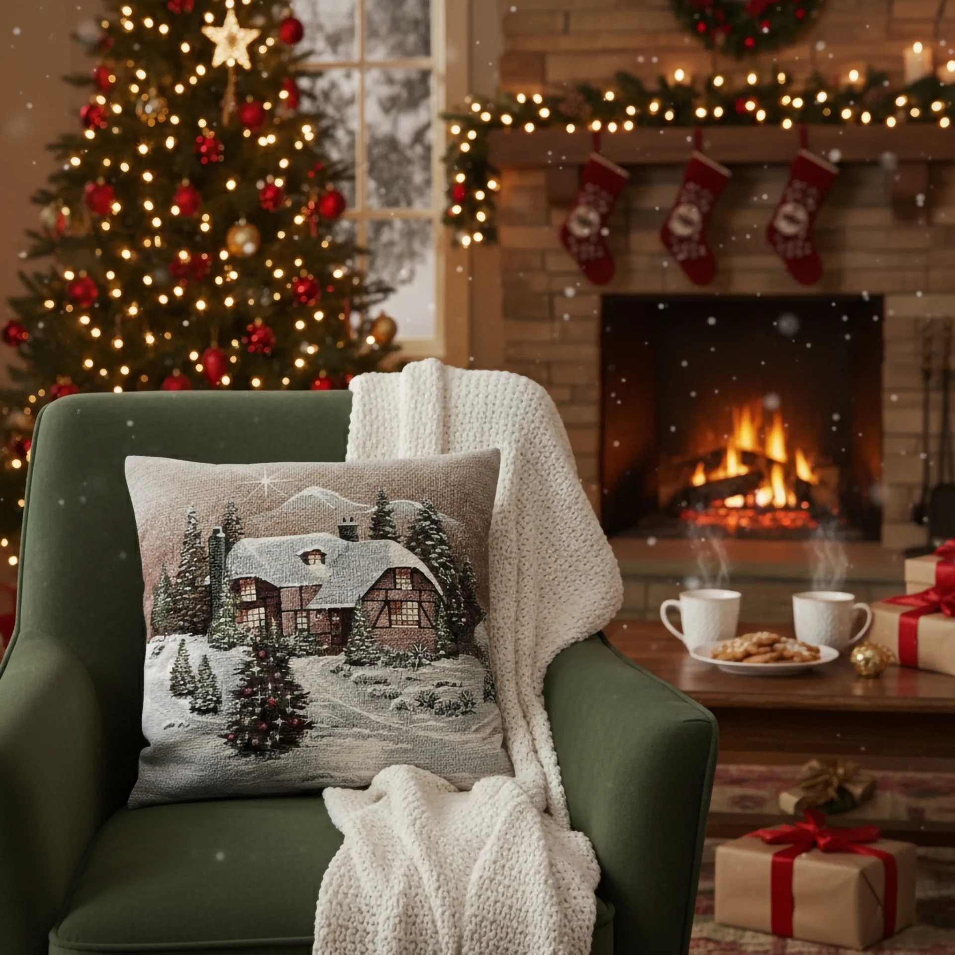 POSZEWKA Chenille LAS DOMEK 40x40